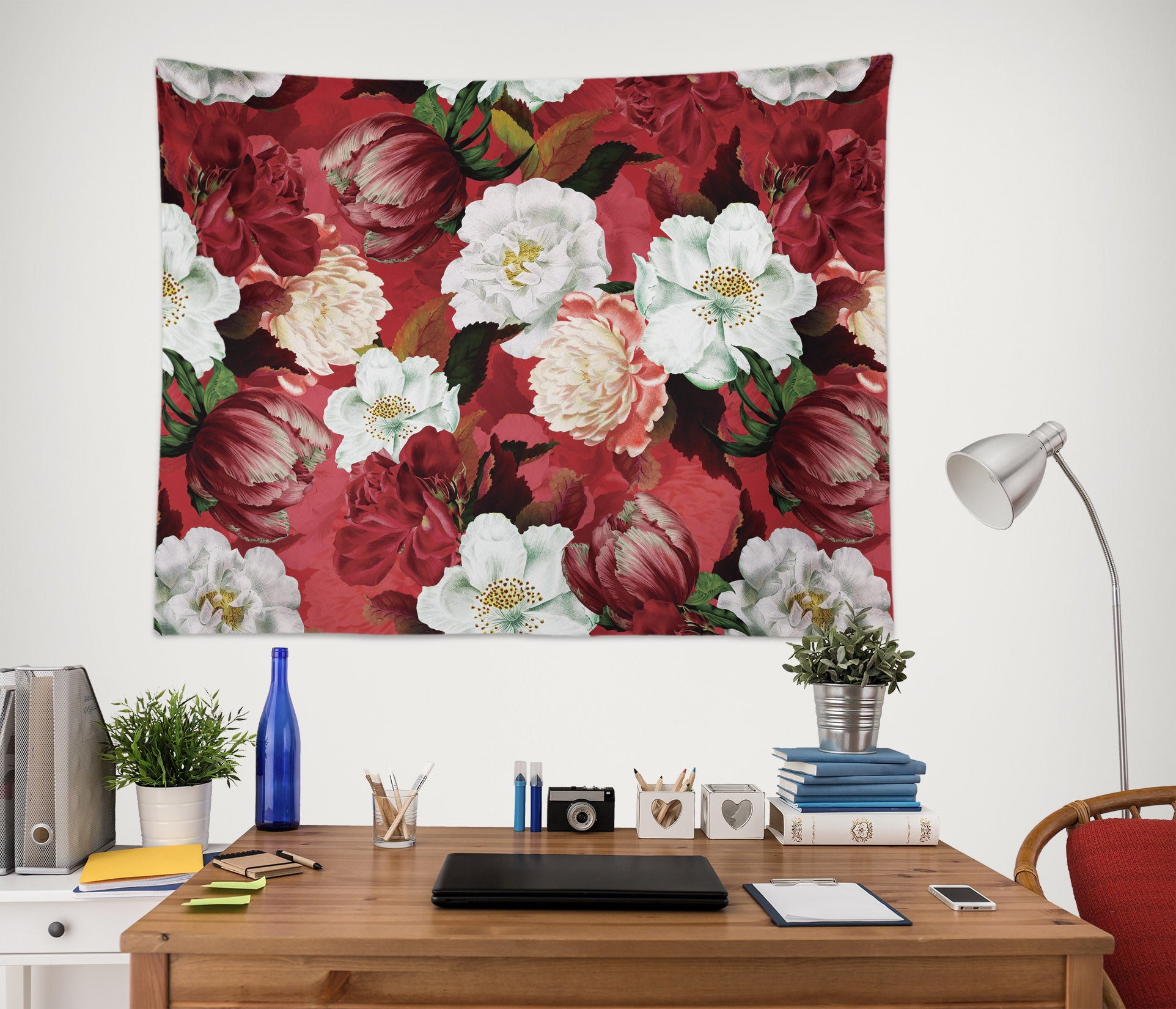 3D White Flower 5345 Uta Naumann Tapestry Hanging Cloth Hang