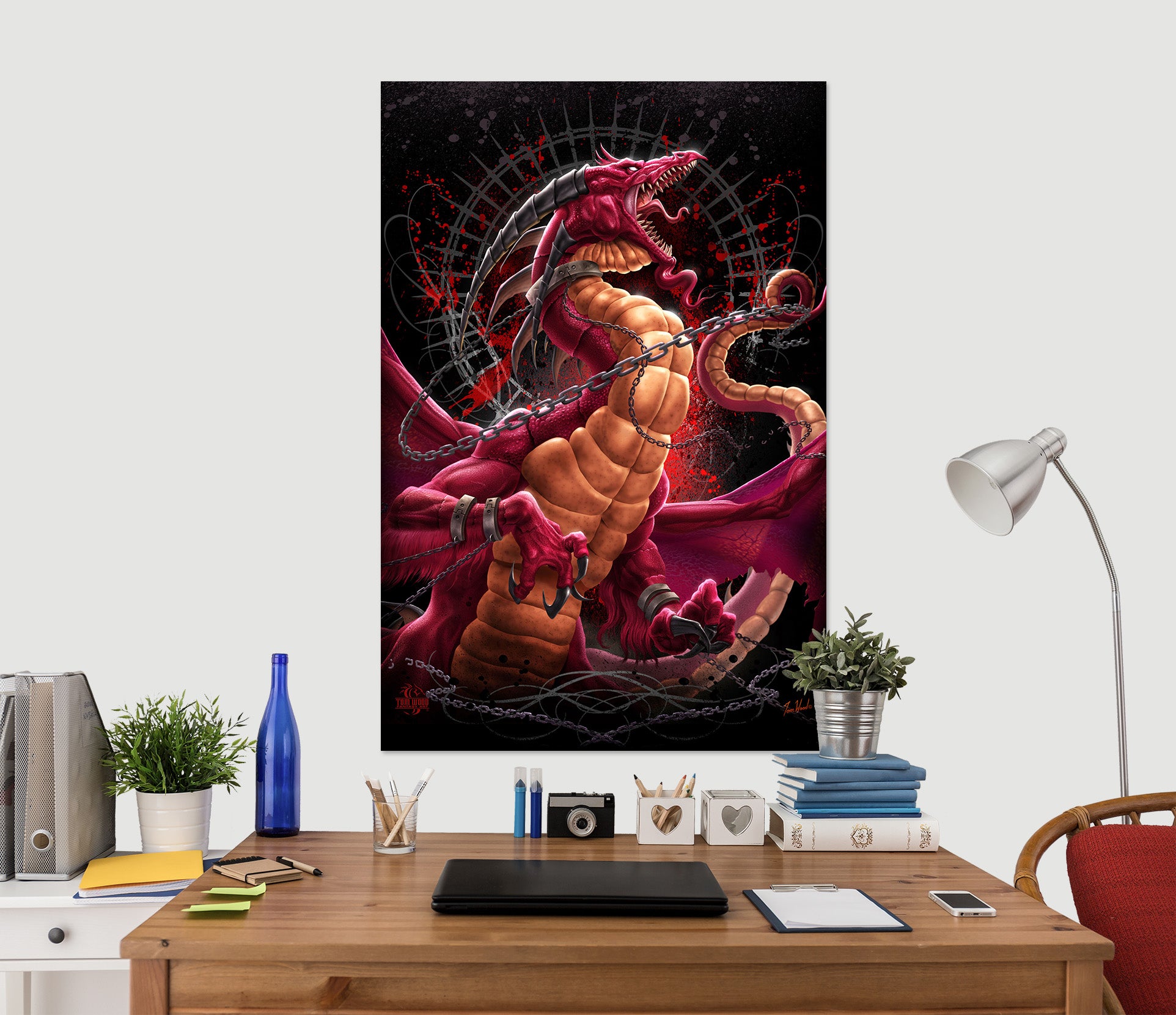 3D Red Dragon Chain 5138 Tom Wood Wall Sticker