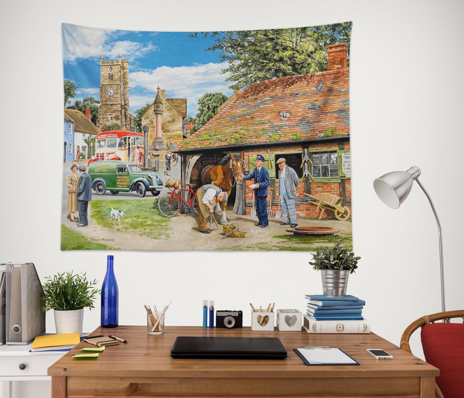 3D Red Brick House 11264 Trevor Mitchell Tapestry Hanging Cloth Hang