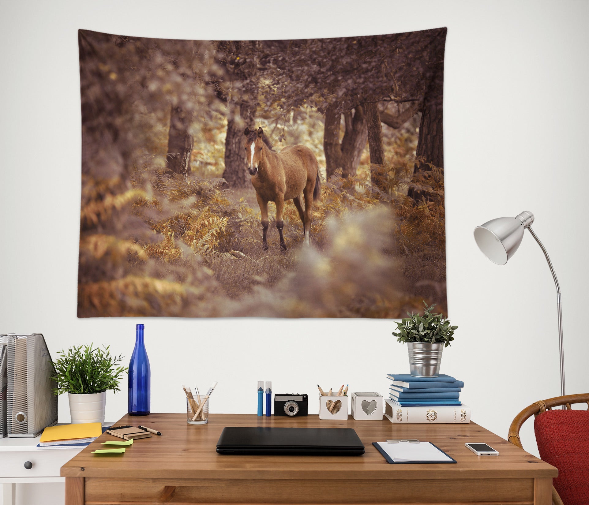 3D Woods Horse 11645 Assaf Frank Tapestry Hanging Cloth Hang