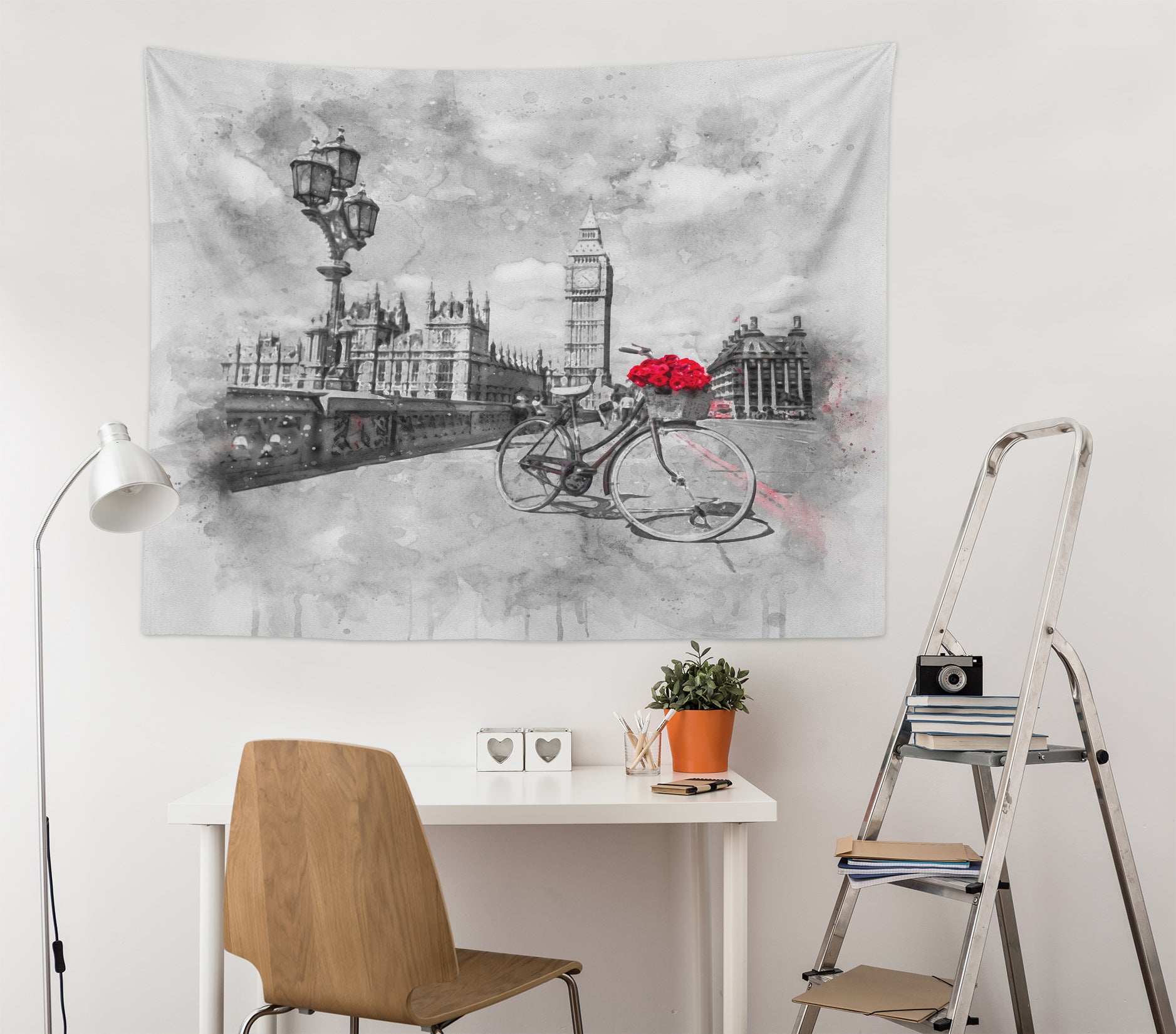 3D Street Lamp Building Bicycle 116111 Assaf Frank Tapestry Hanging Cloth Hang