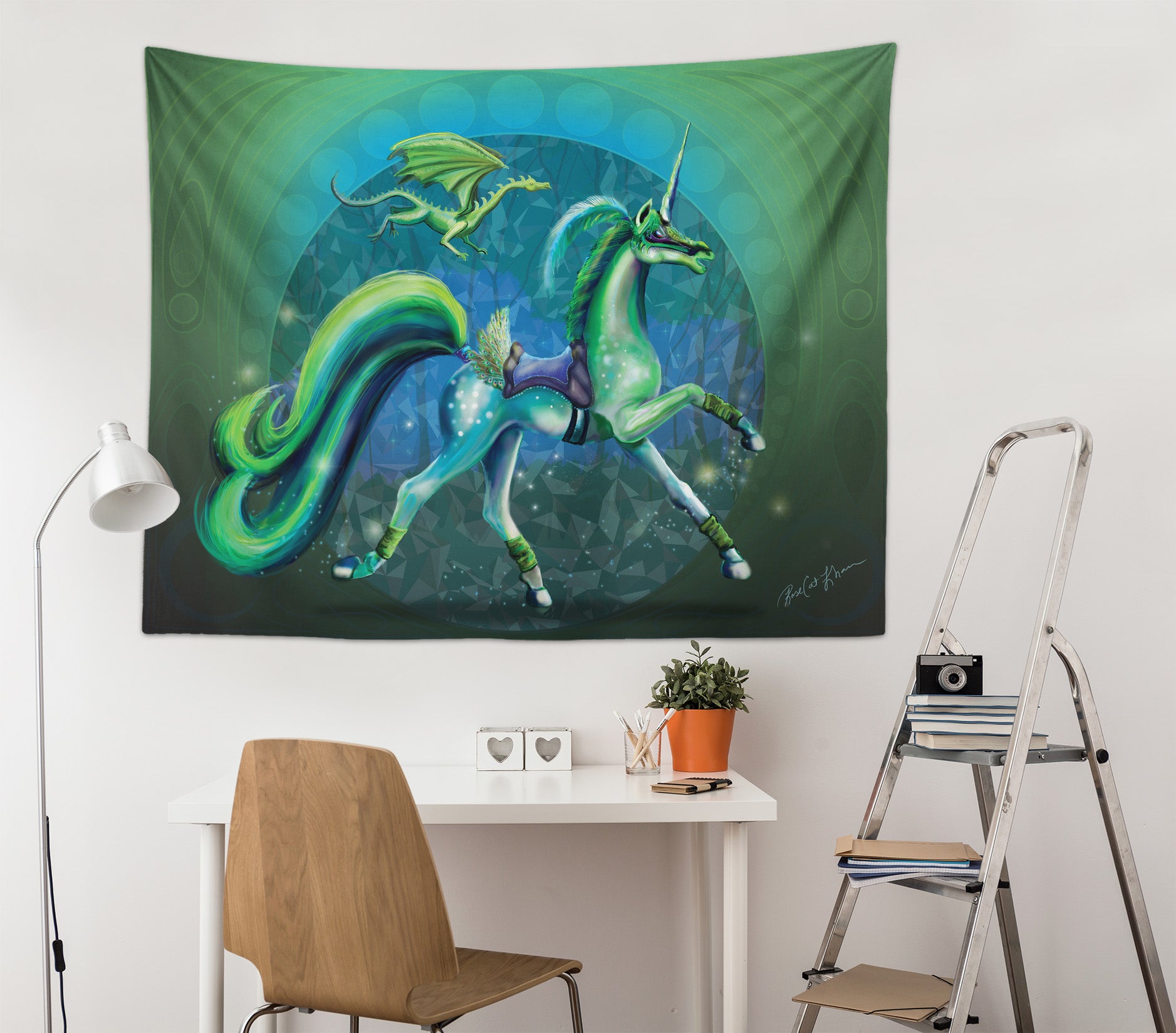 3D Unicorn Forest 5205 Rose Catherine Khan Tapestry Hanging Cloth Hang