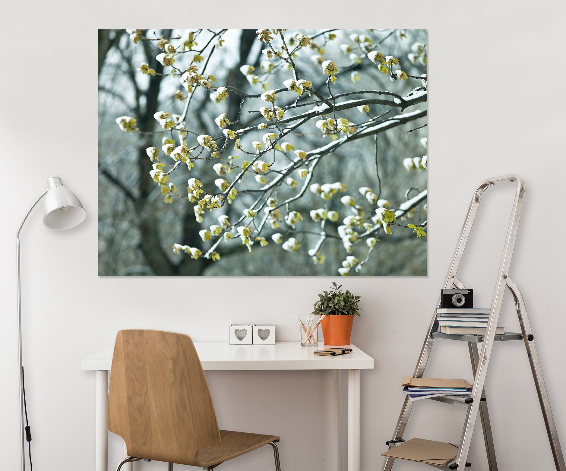 3D White Flower Bud 014 Assaf Frank Wall Sticker