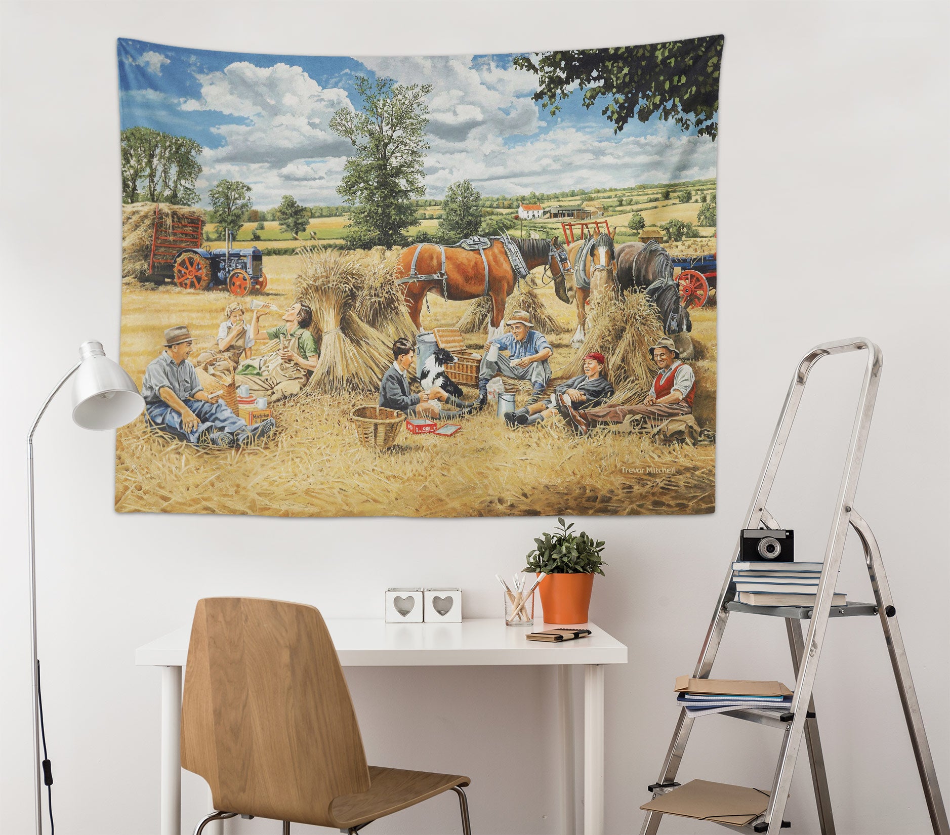 3D Grass Haystack Horse 11258 Trevor Mitchell Tapestry Hanging Cloth Hang