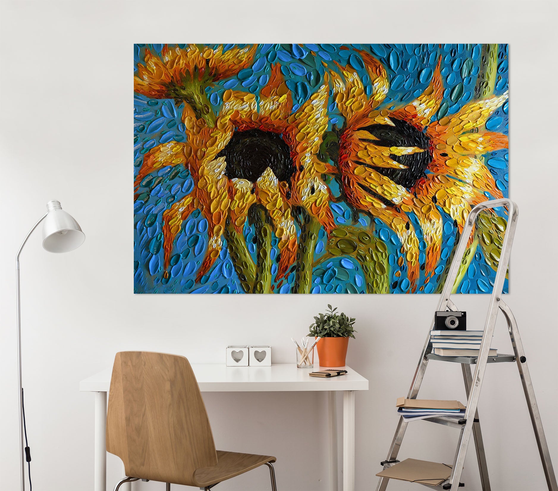3D Sunflower 033 Dena Tollefson Wall Sticker