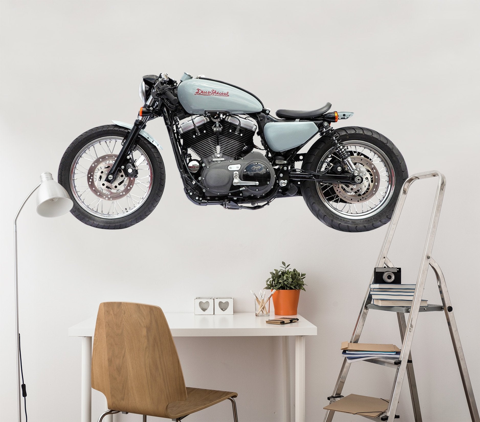 3D Retro Motorcycle 110 Vehicles Wallpaper AJ Wallpaper 