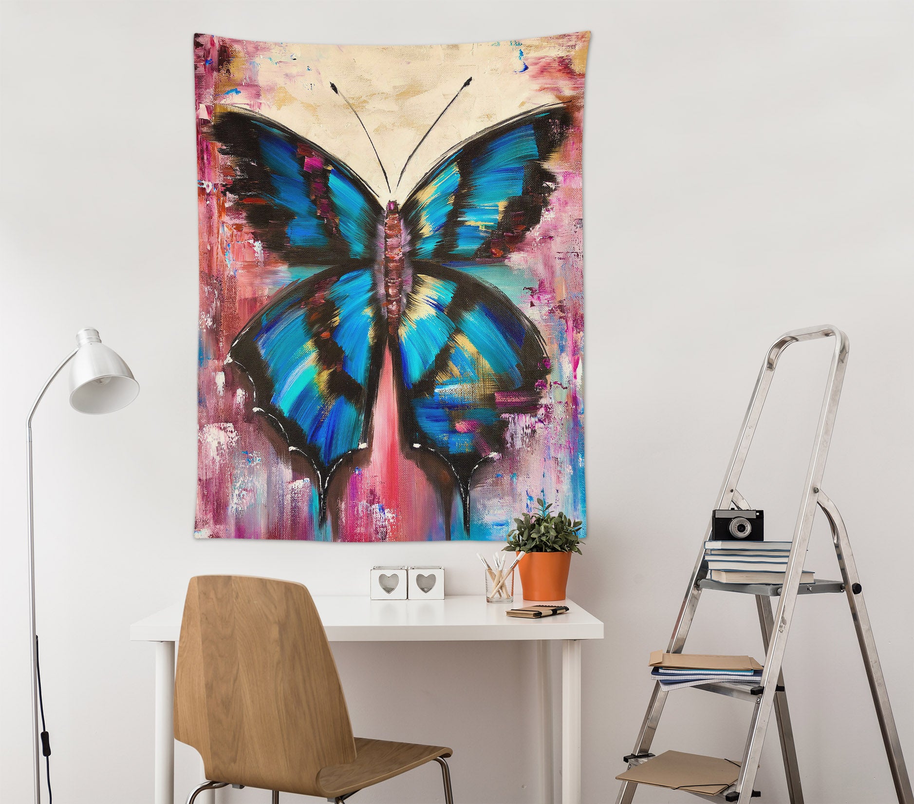 3D Blue Butterfly 3707 Skromova Marina Tapestry Hanging Cloth Hang