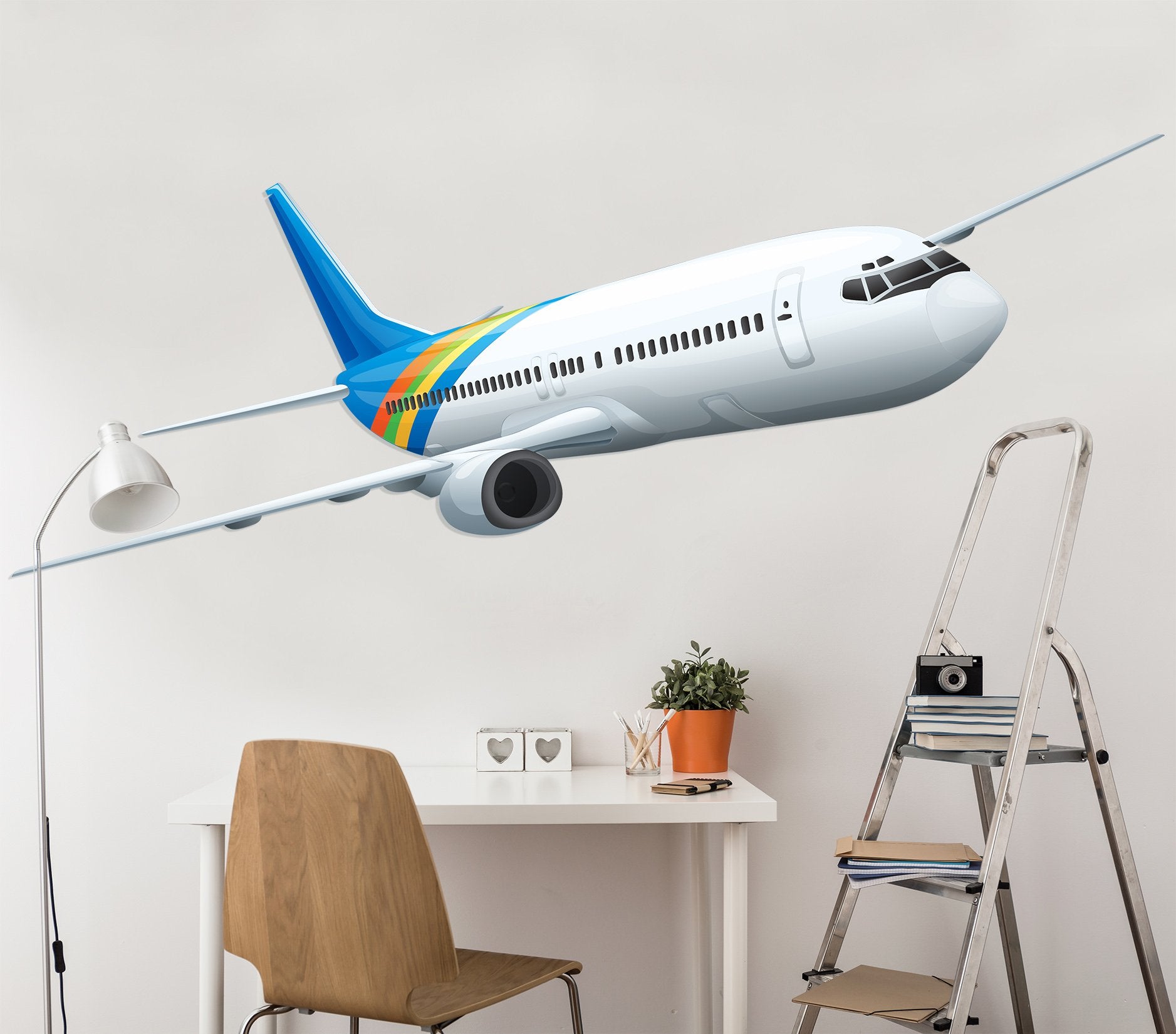 3D White Plane 122 Vehicles Wallpaper AJ Wallpaper 