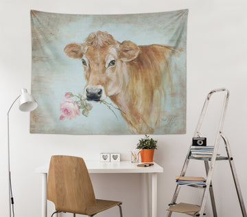 3D Flower Cattle 111180 Debi Coules Tapestry Hanging Cloth Hang