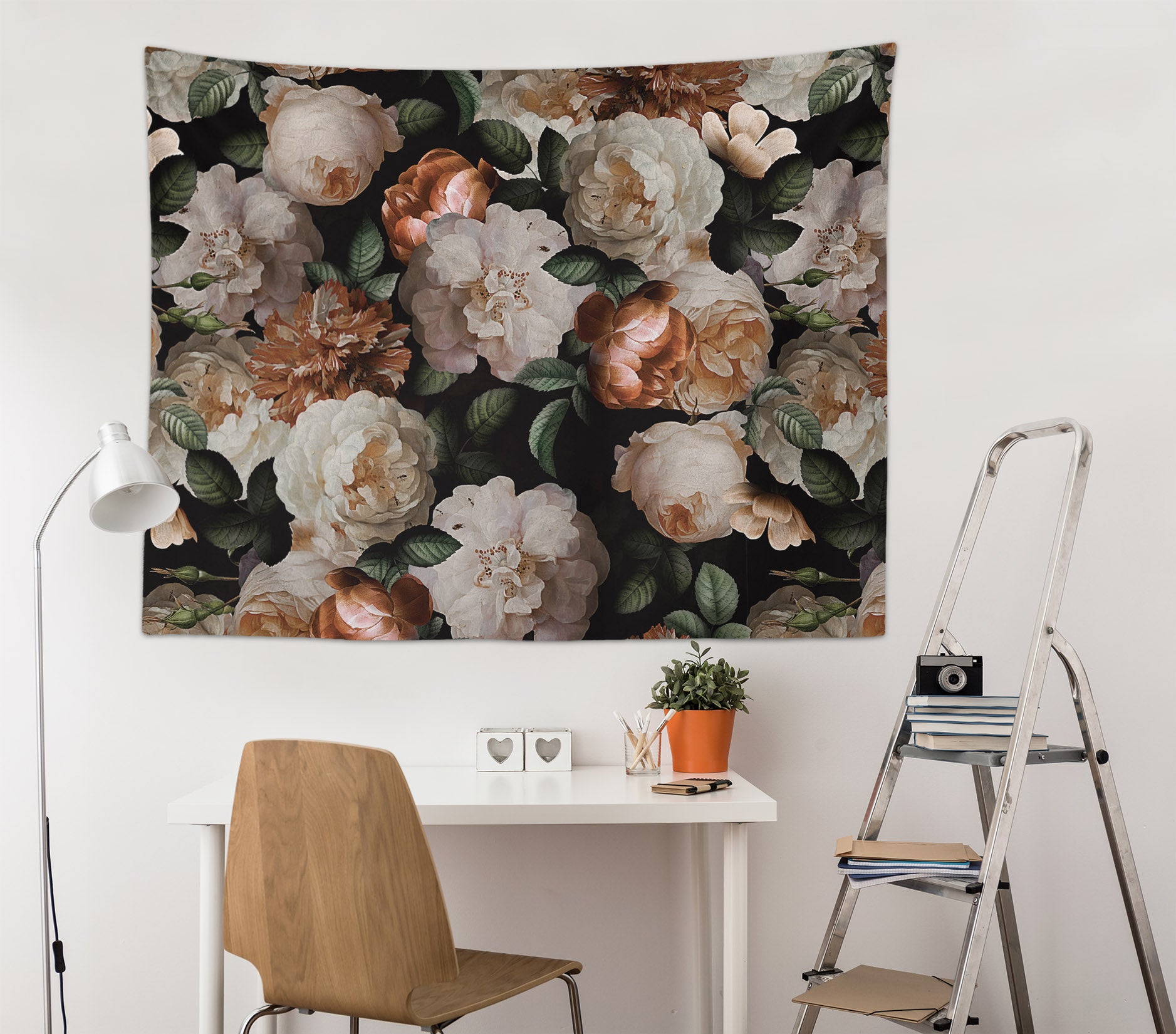 3D White Flower 913 Uta Naumann Tapestry Hanging Cloth Hang