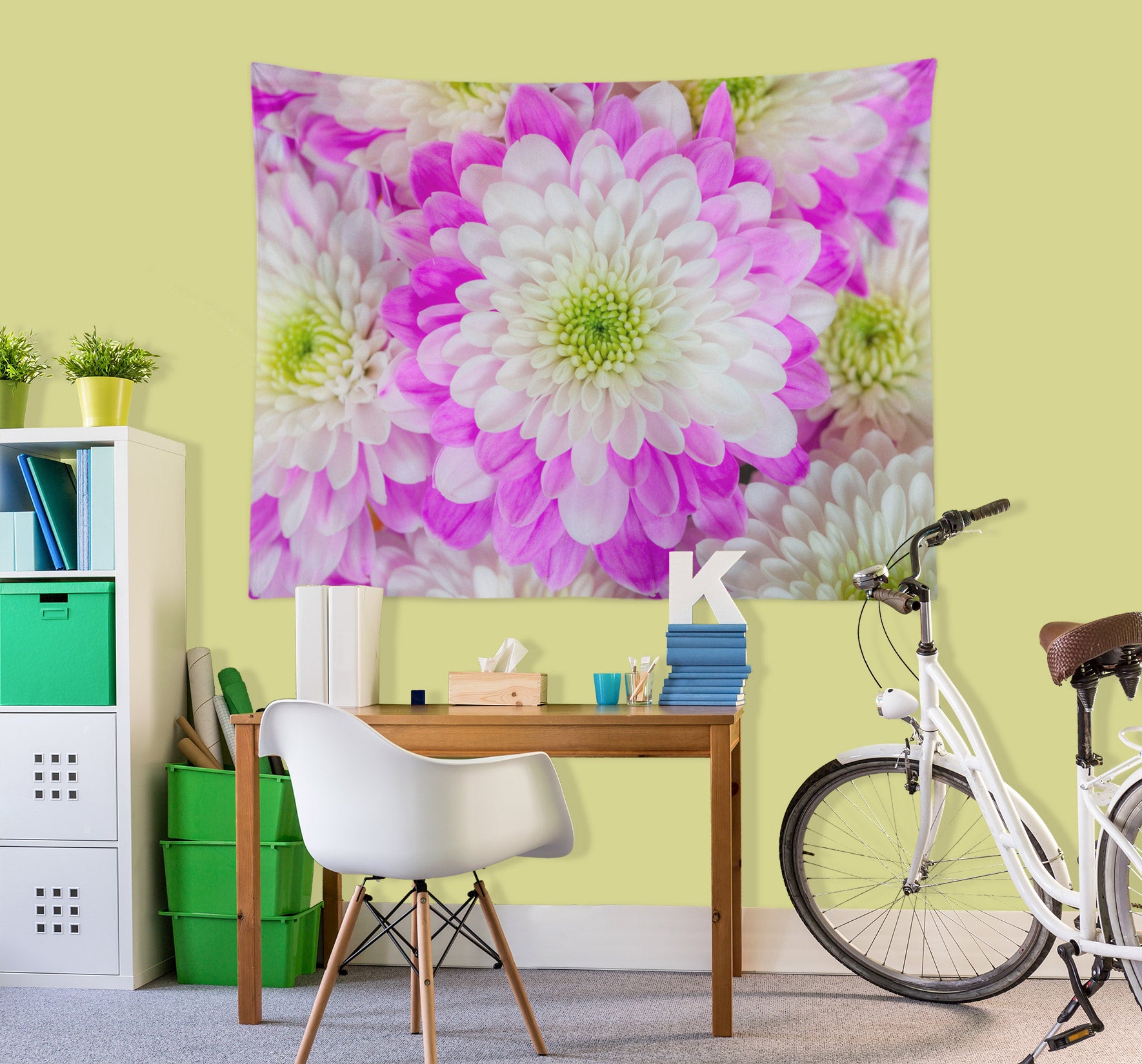 3D Purple White Chrysanthemum 11662 Assaf Frank Tapestry Hanging Cloth Hang