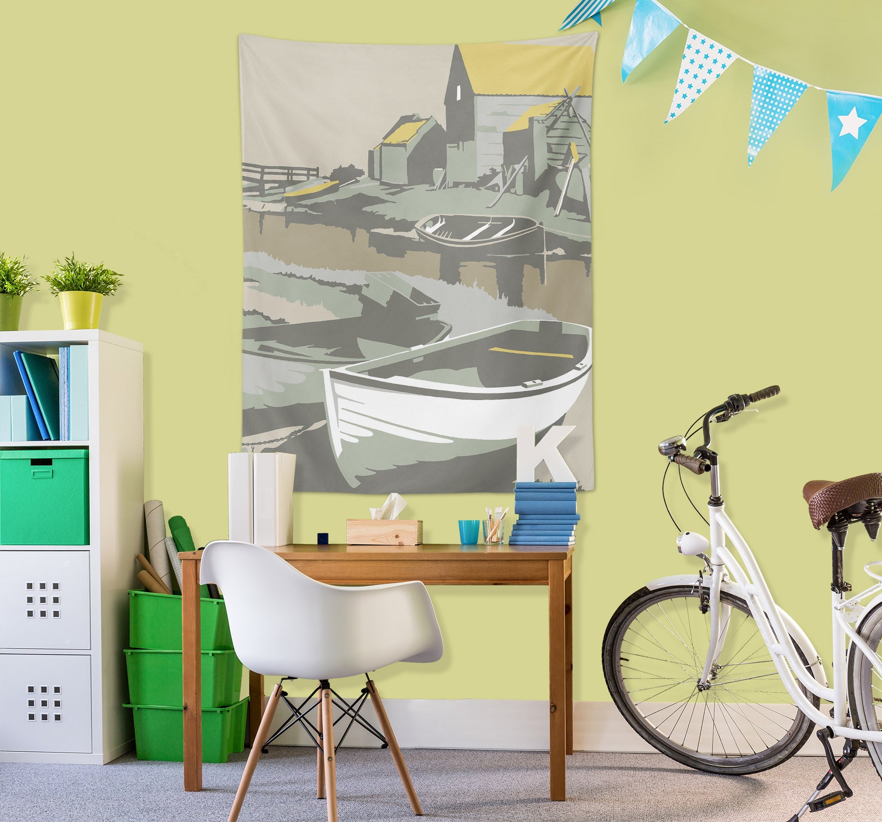 3D Boat House 5380 Steve Read Tapestry Hanging Cloth Hang