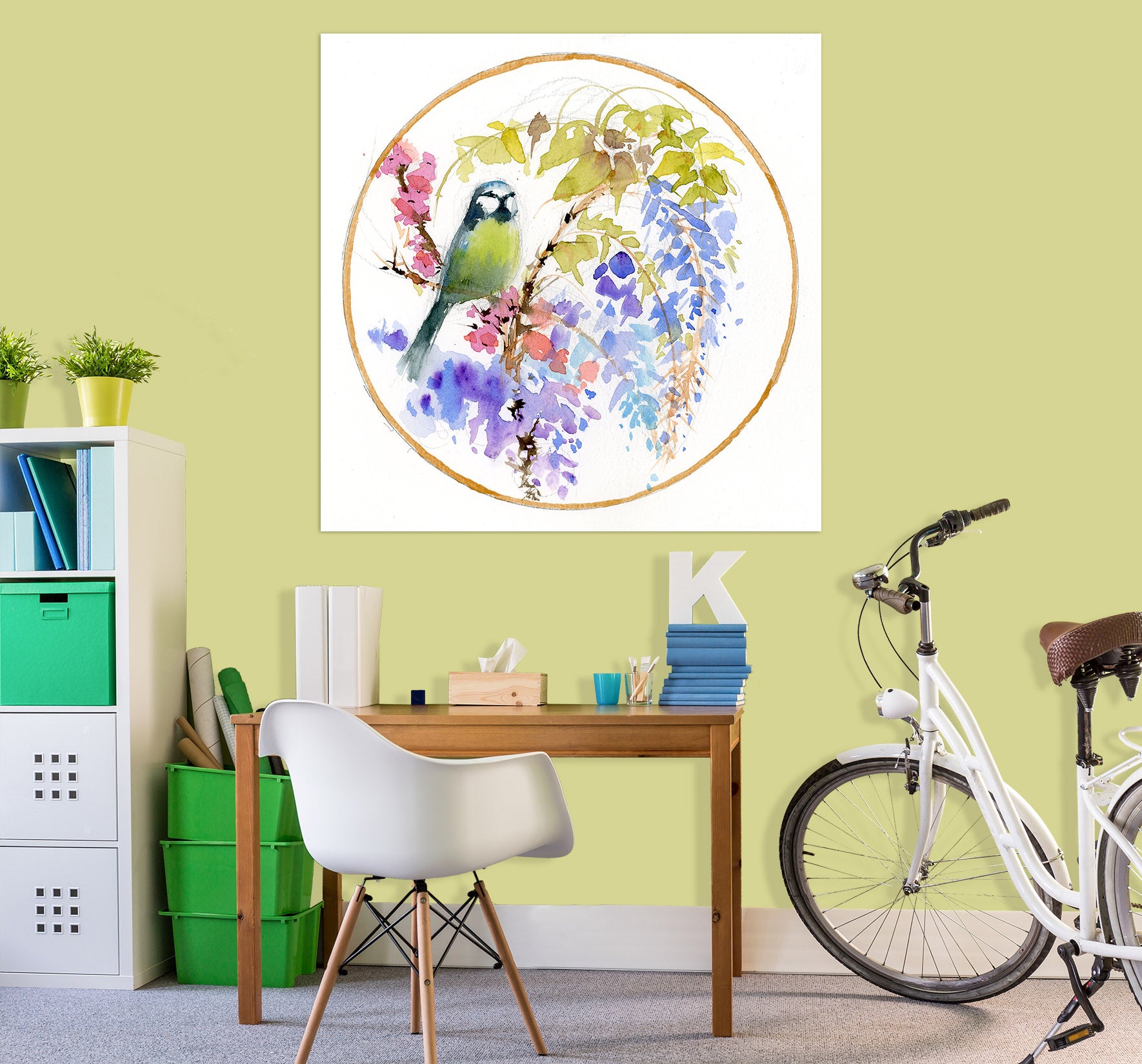 3D Embroidered Bird 002 Anne Farrall Doyle Wall Sticker
