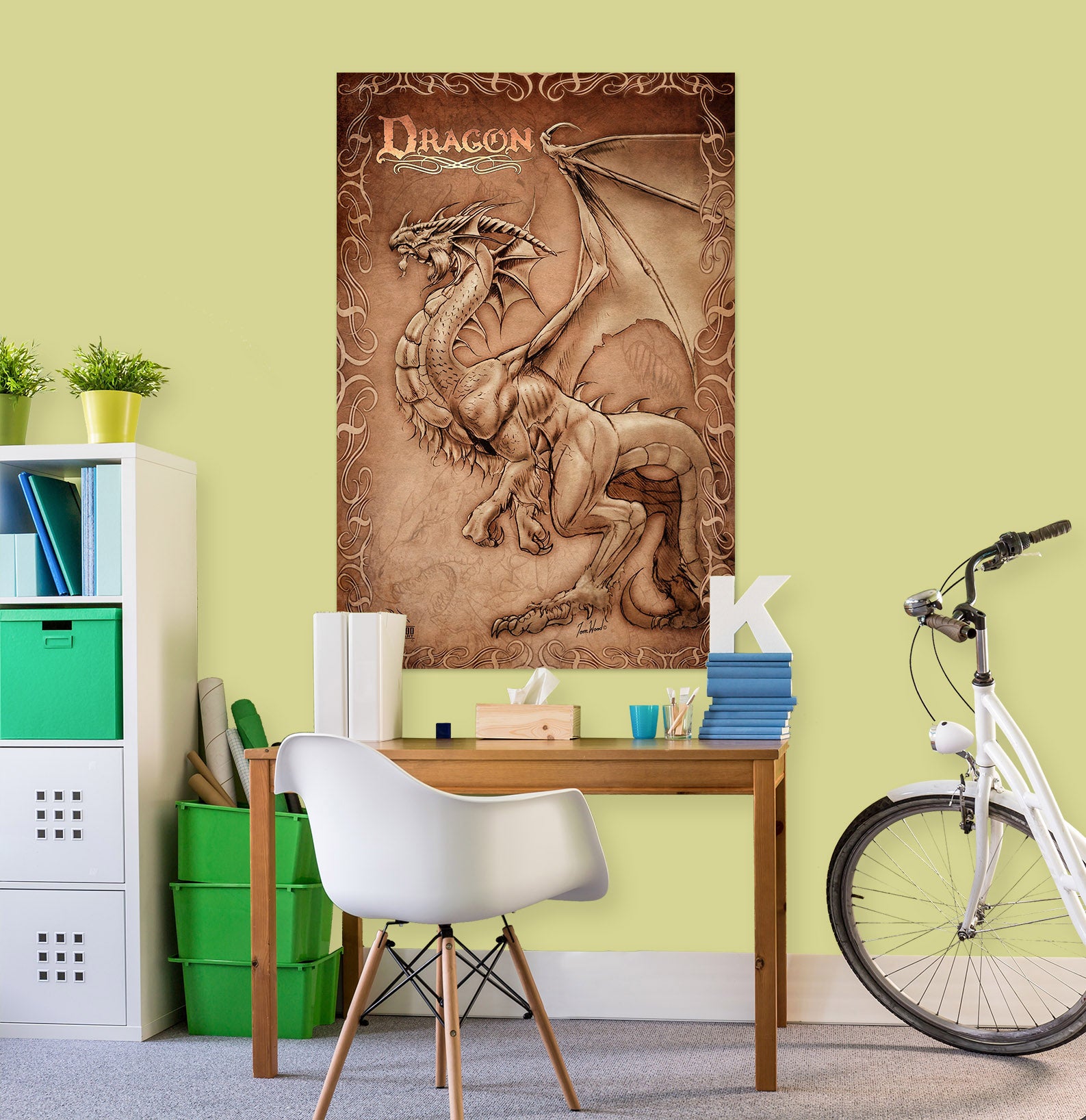 3D Dragon Painting 5131 Tom Wood Wall Sticker