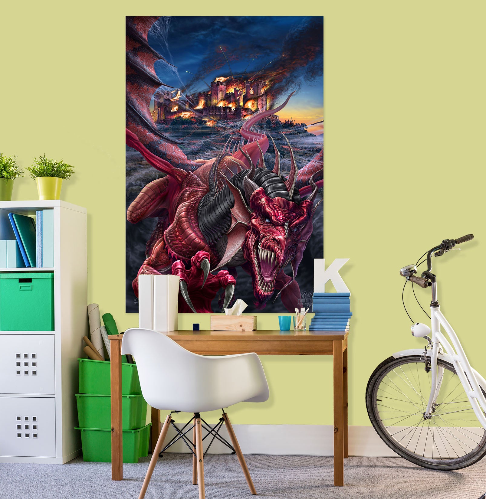 3D Red Dragon 5121 Tom Wood Wall Sticker