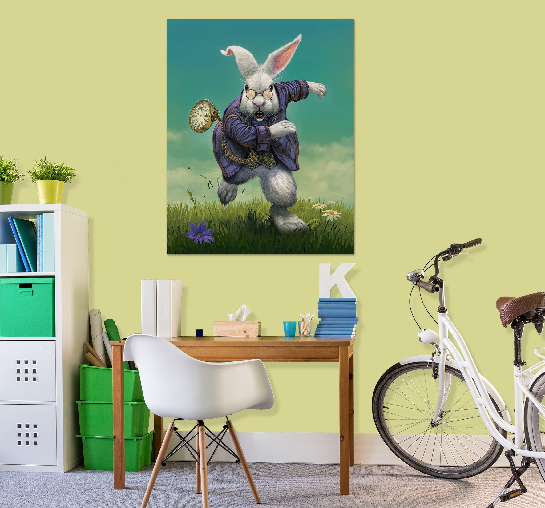 3D White Rabbit 092 Vincent Hie Wall Sticker