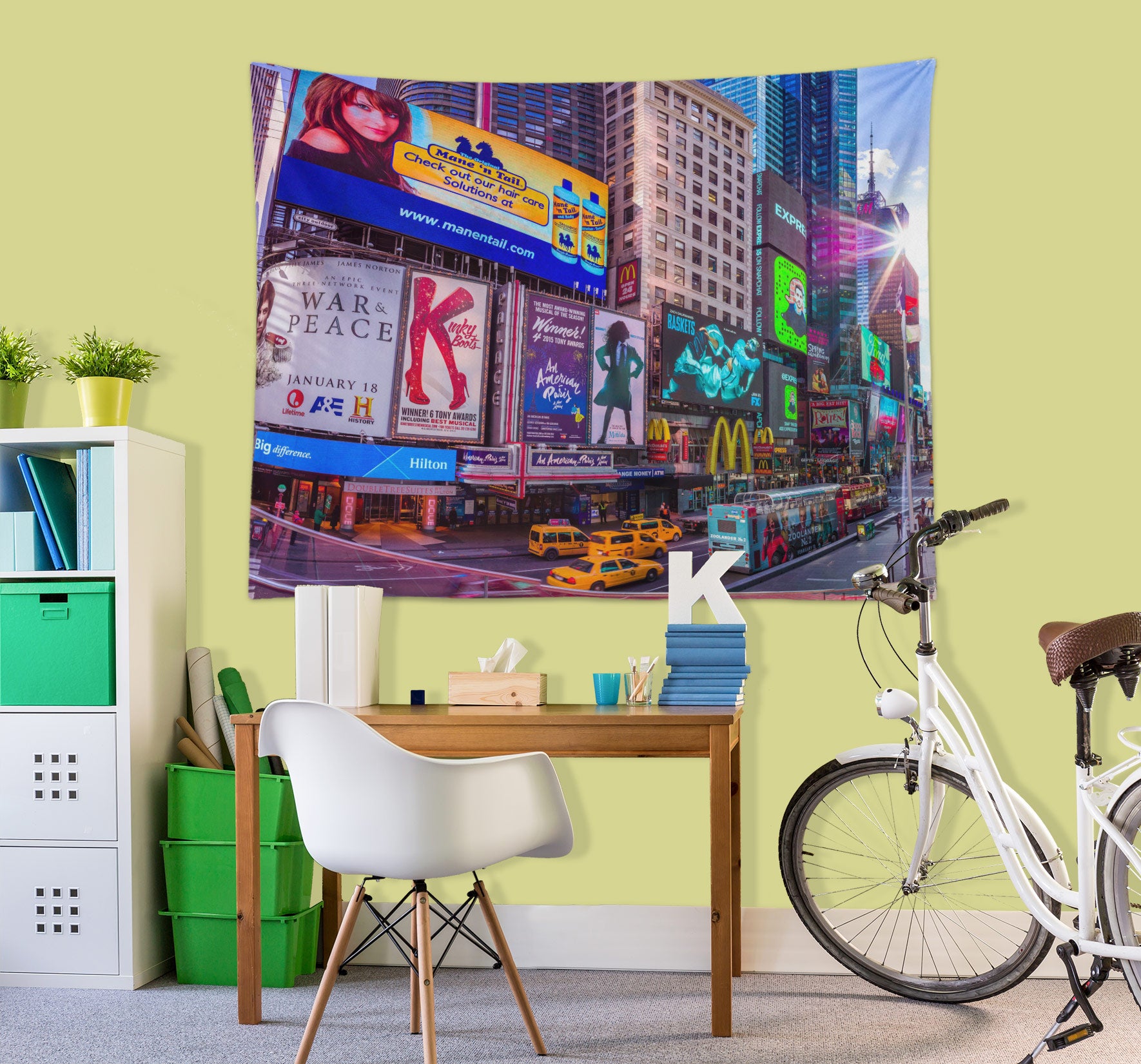 3D City Night View Building 112174 Assaf Frank Tapestry Hanging Cloth Hang