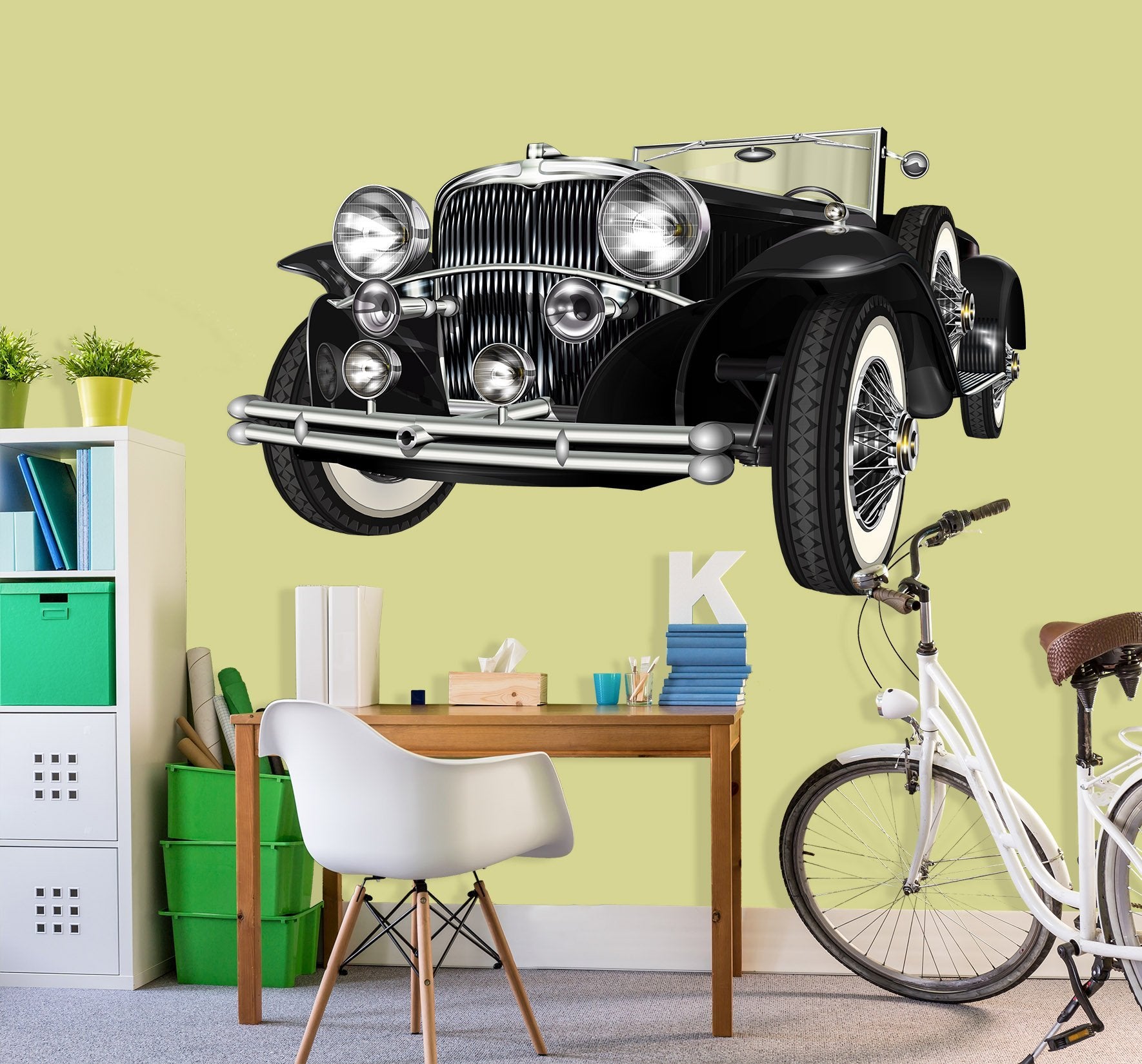 3D Vintage car 0259 Vehicles Wallpaper AJ Wallpaper 