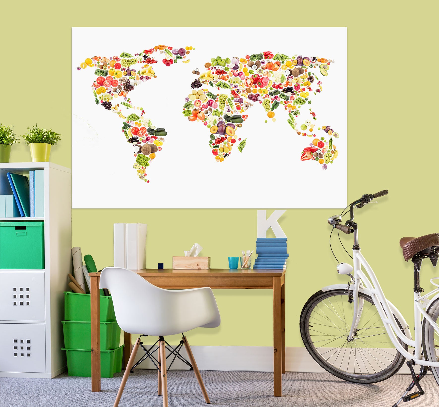 3D Color Patchwork 251 World Map Wall Sticker
