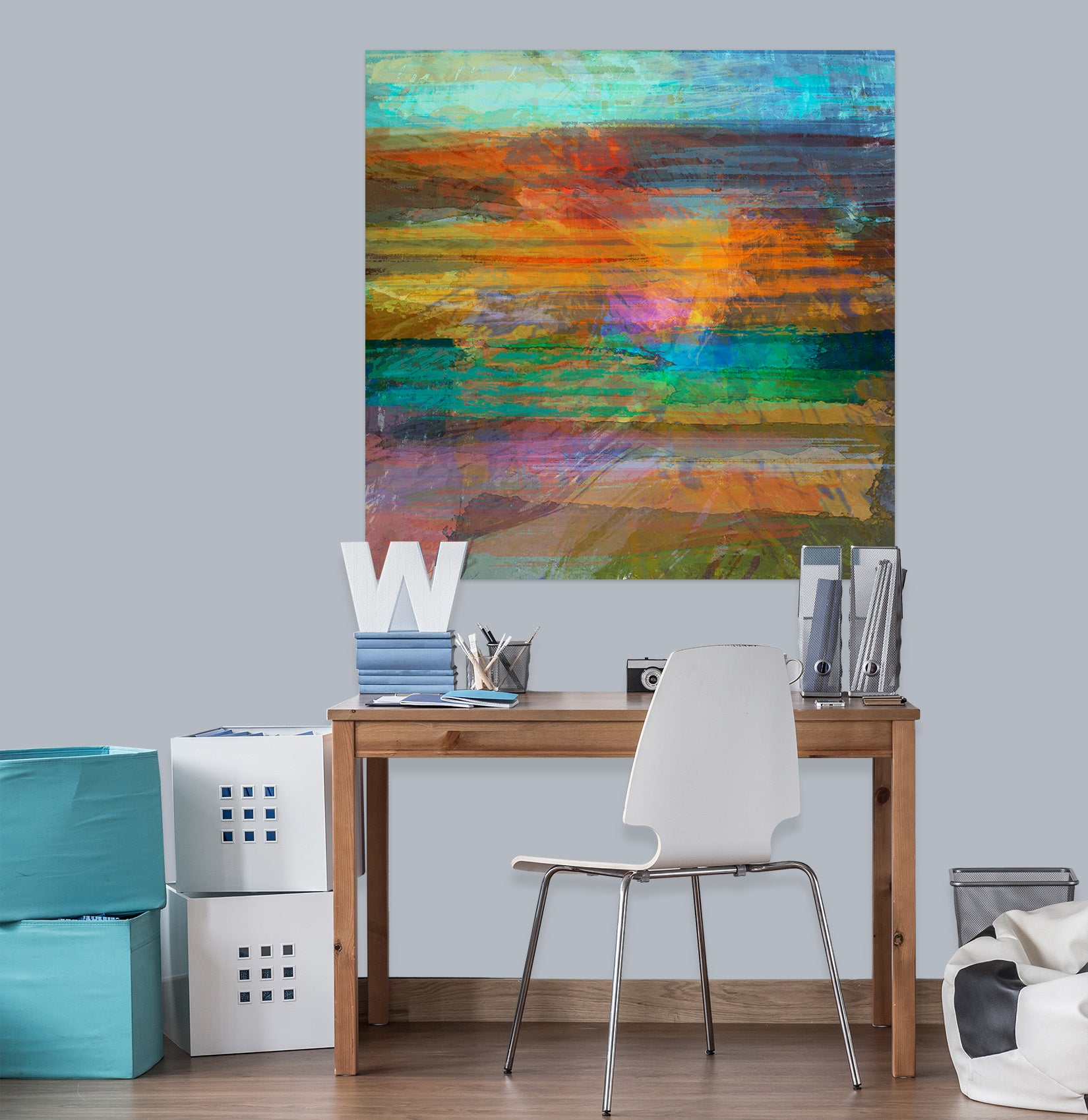 3D Colorful Lake 032 Michael Tienhaara Wall Sticker