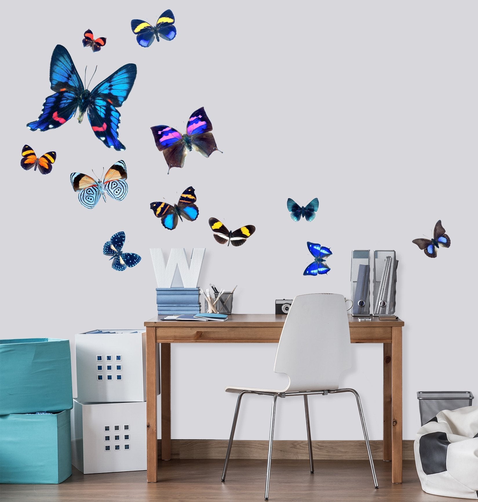 3D Colorful Butterfly 169 Animals Wall Stickers Wallpaper AJ Wallpaper 