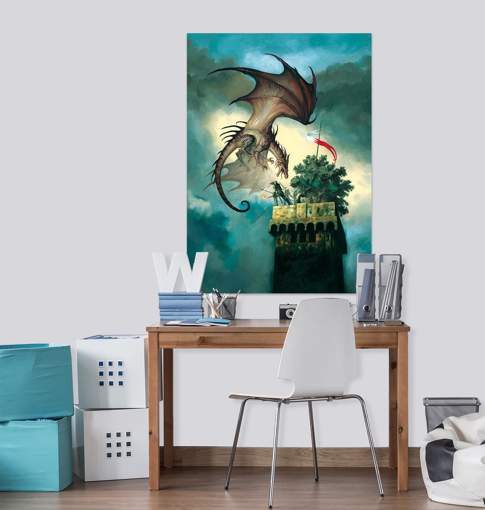 3D Tower Top Tree Dragon 8111 Ciruelo Wall Sticker