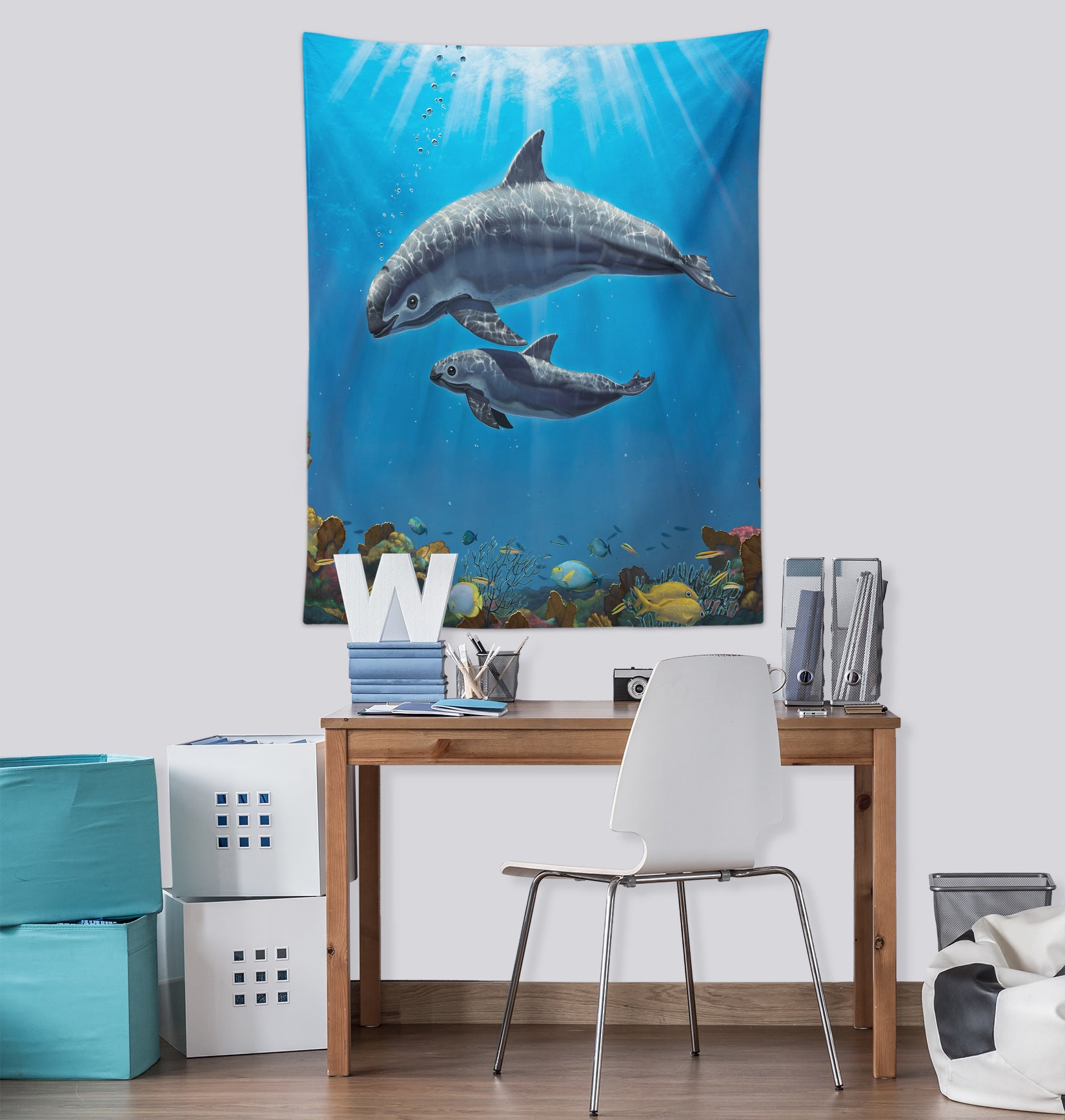 3D Dolphin 11750 Vincent Tapestry Hanging Cloth Hang