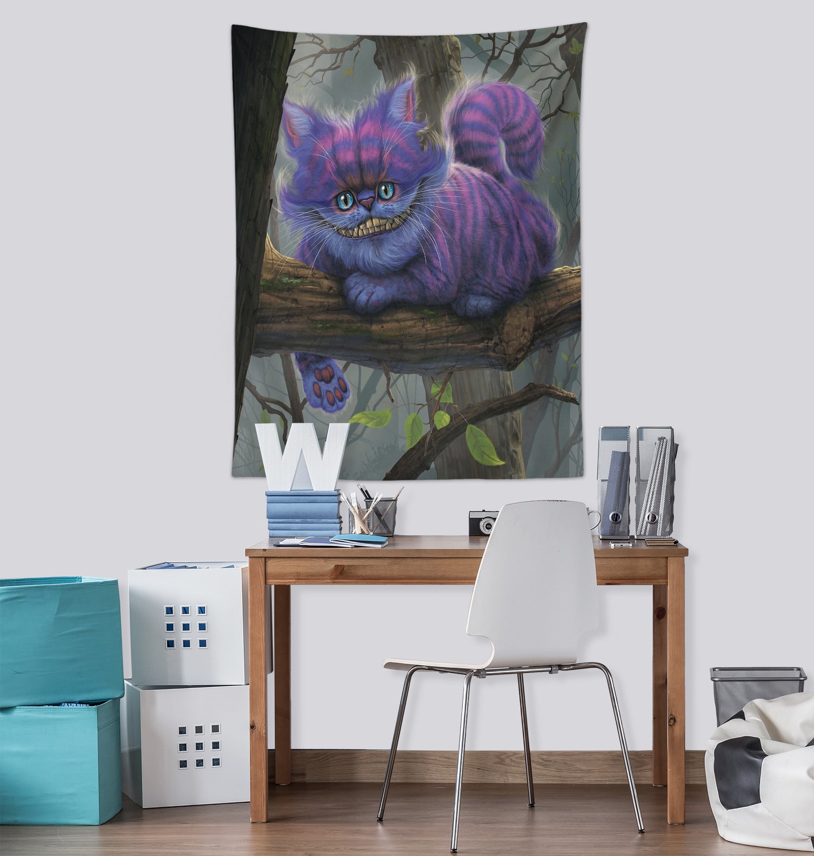 3D Smile Cat 116218 Vincent Tapestry Hanging Cloth Hang