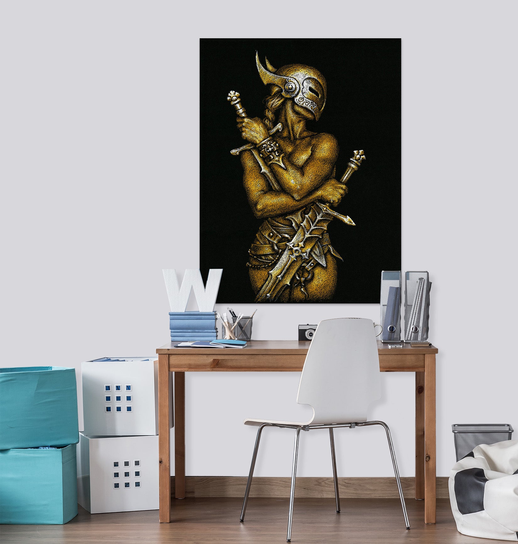 3D Sword Mask Man 8118 Ciruelo Wall Sticker