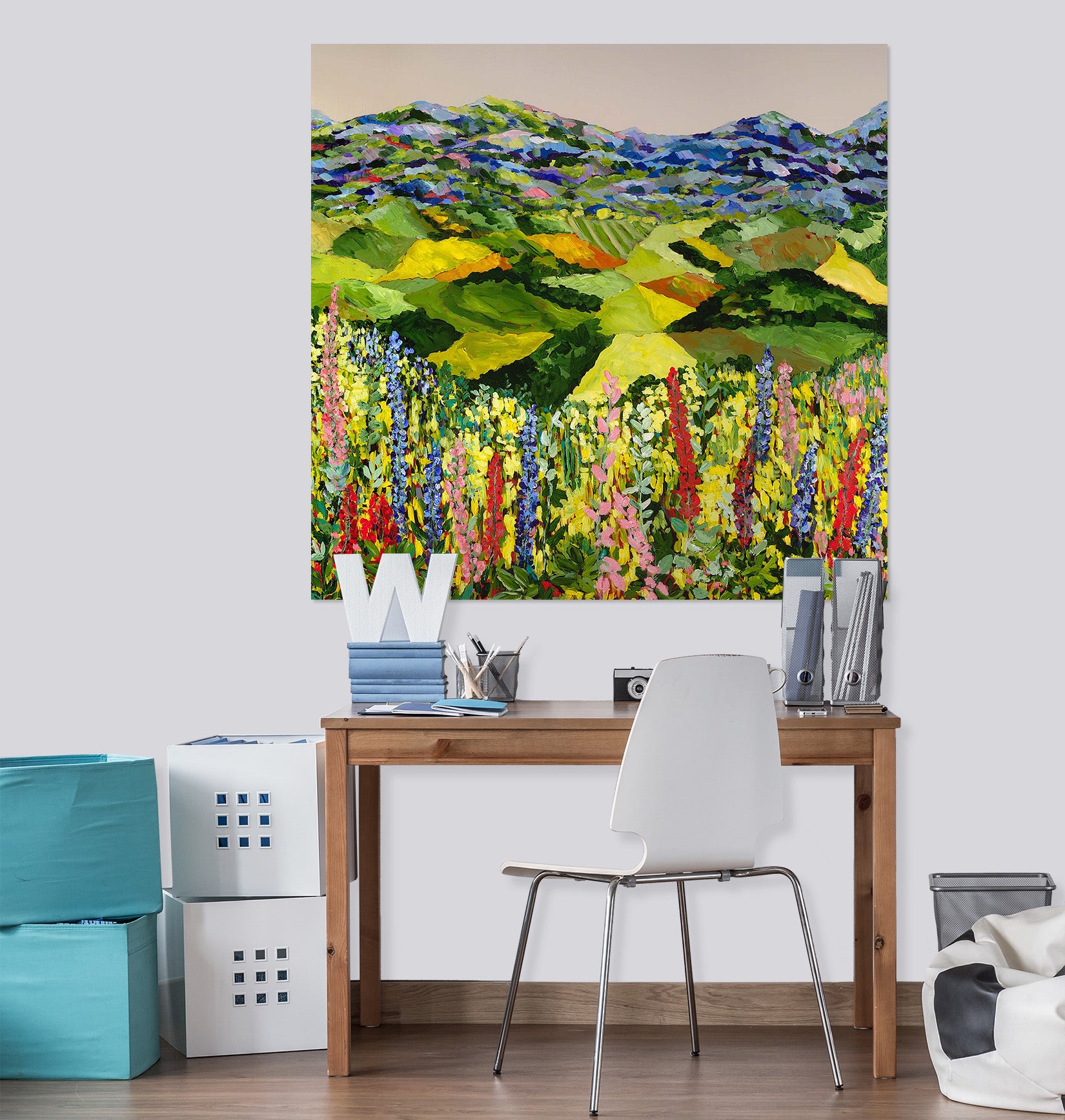 3D Colored Flowers 143 Allan P. Friedlander Wall Sticker