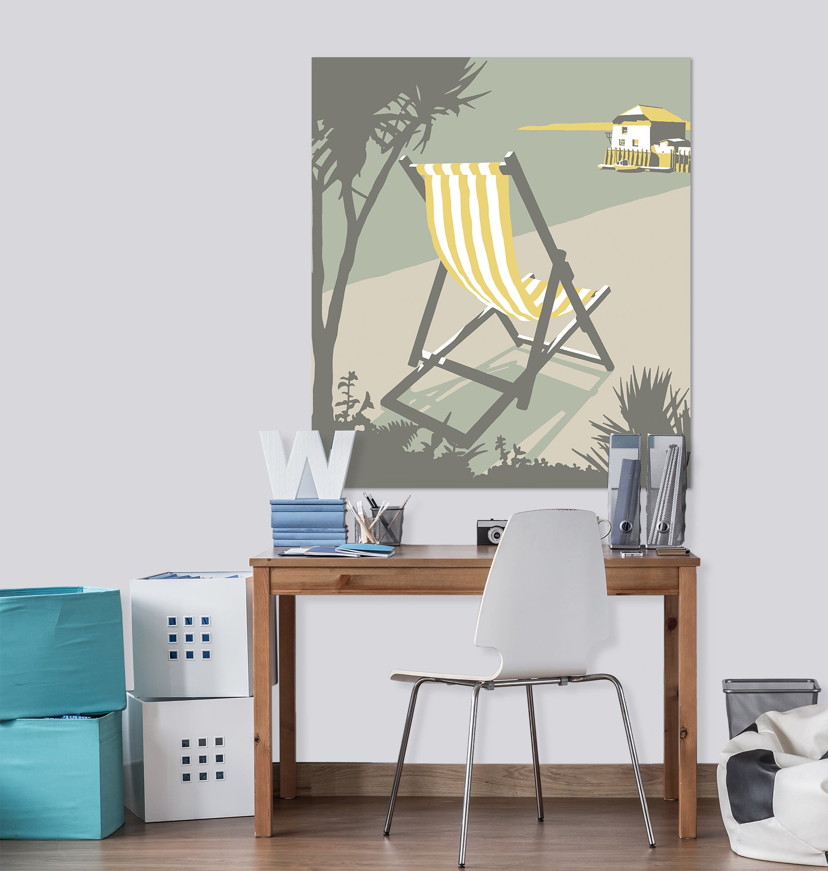 3D Rock Deckchair 051 Steve Read Wall Sticker