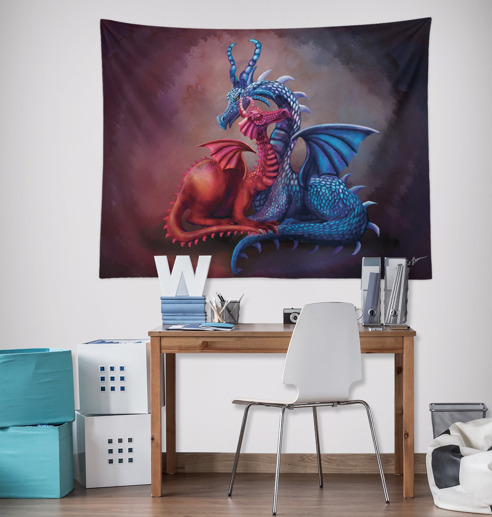 3D Dragon Wings 947 Rose Catherine Khan Tapestry Hanging Cloth Hang