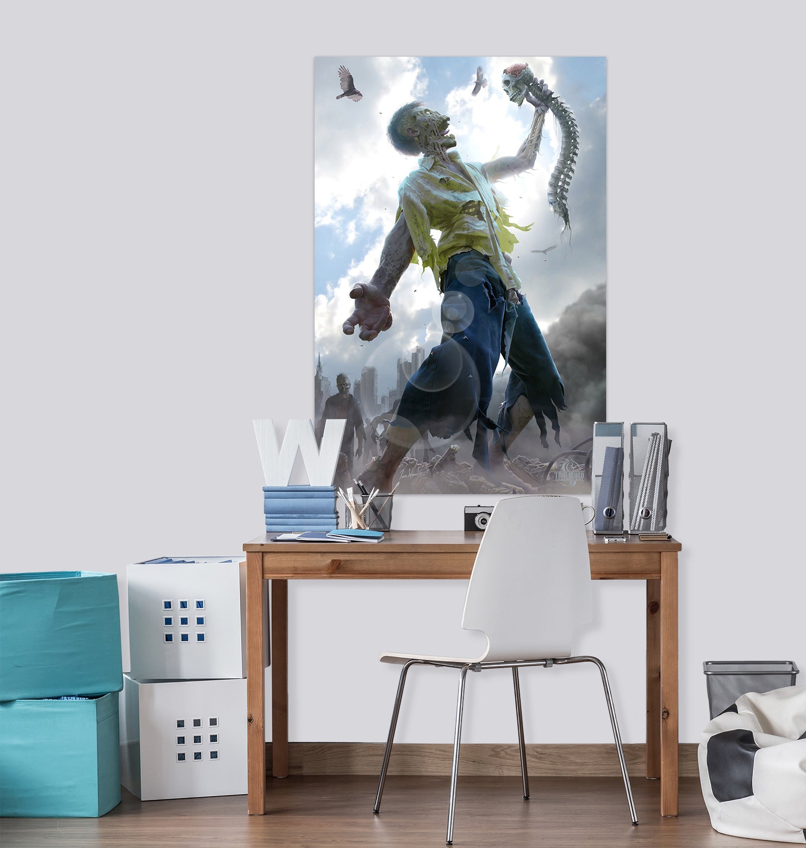 3D Monster Man Skeleton 5141 Tom Wood Wall Sticker