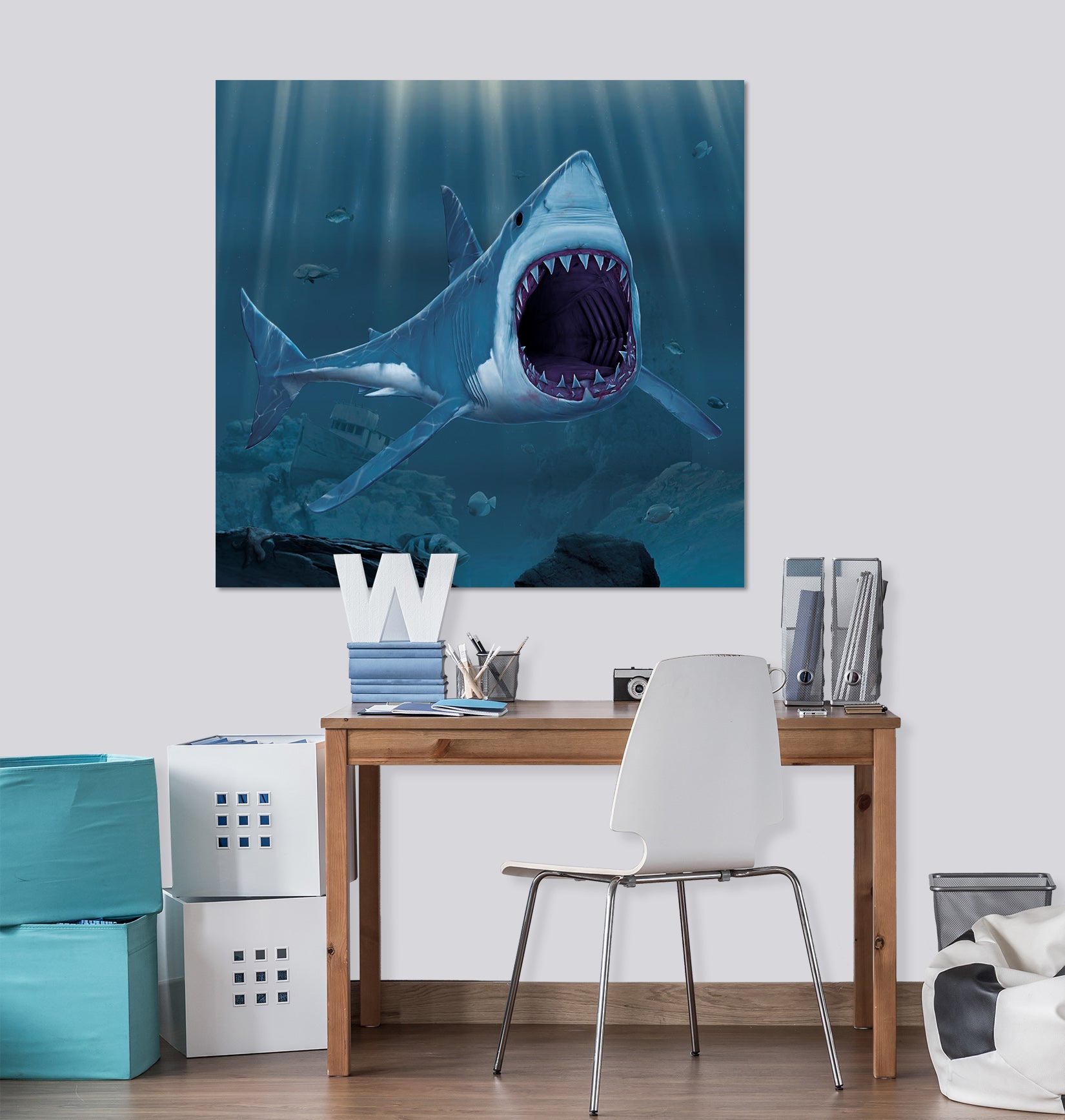 3D Shark Bite 070 Vincent Hie Wall Sticker