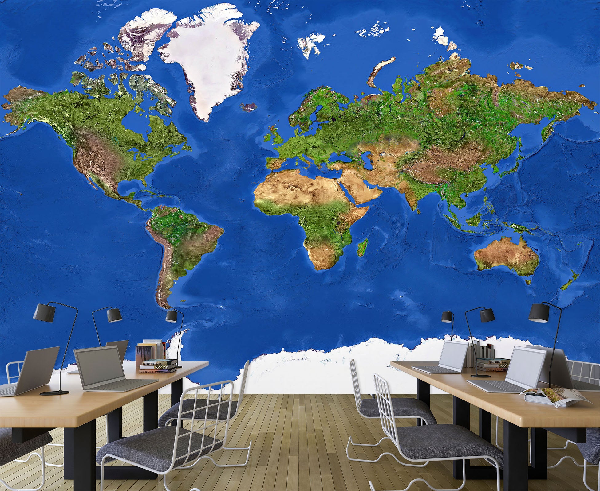 3D Green Island 2024 World Map Wall Murals