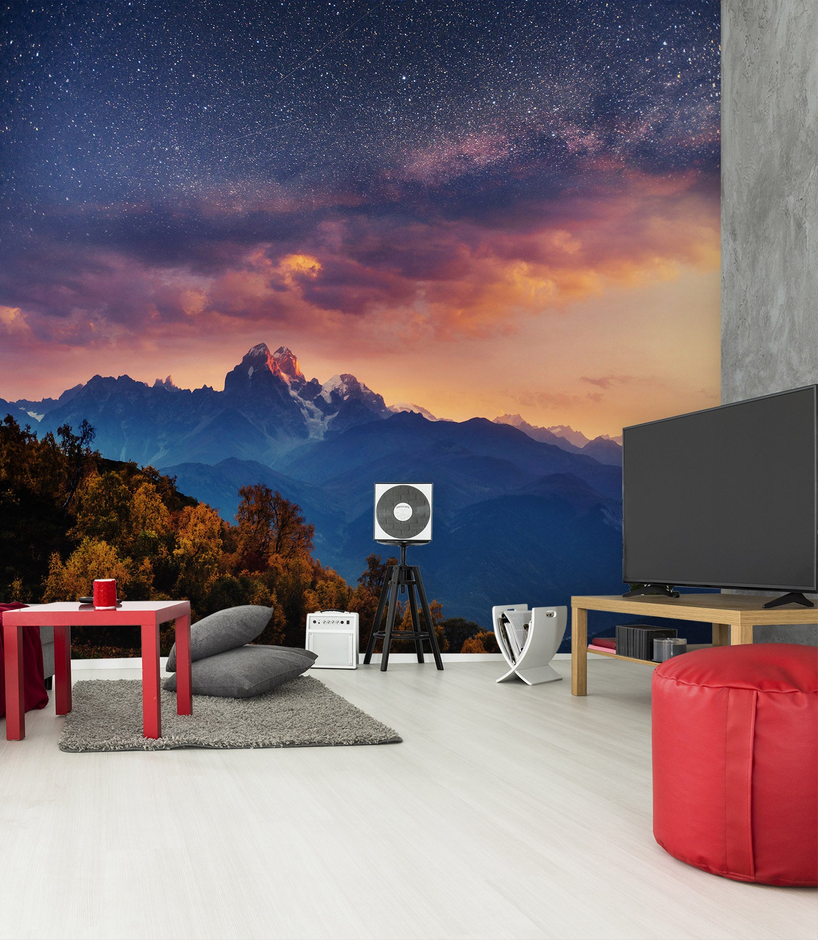 3D Mountains Clouds 57106 Wall Murals