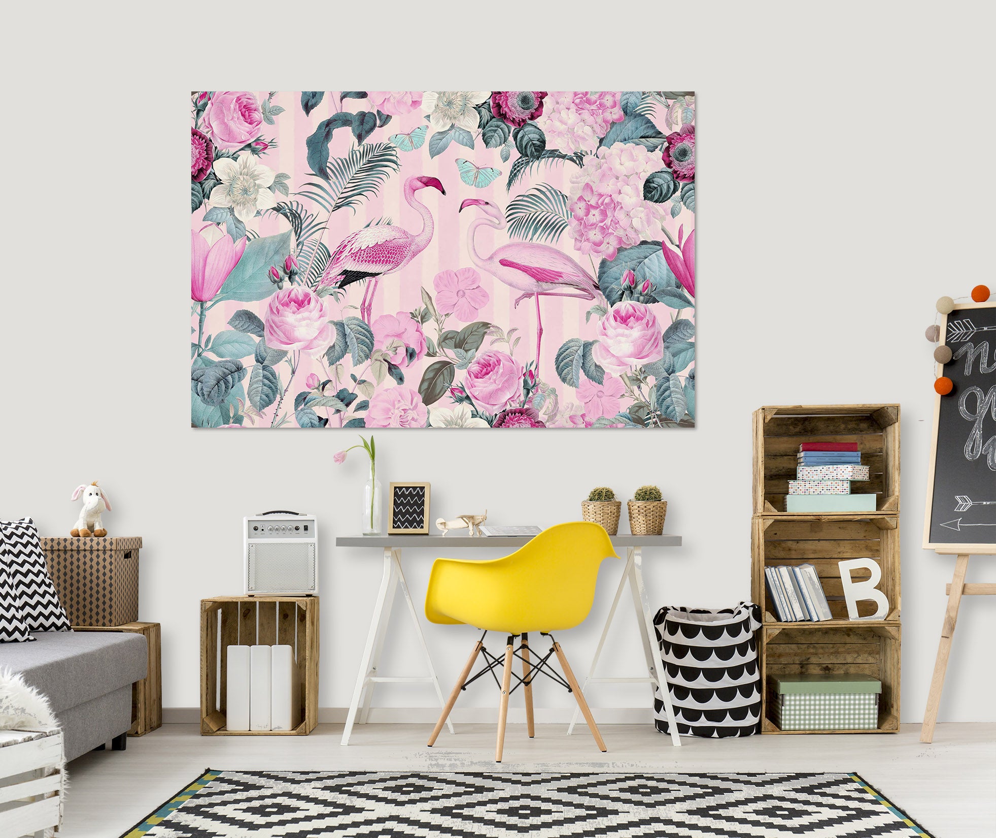 3D Pink Flamingo 021 Andrea haase Wall Sticker