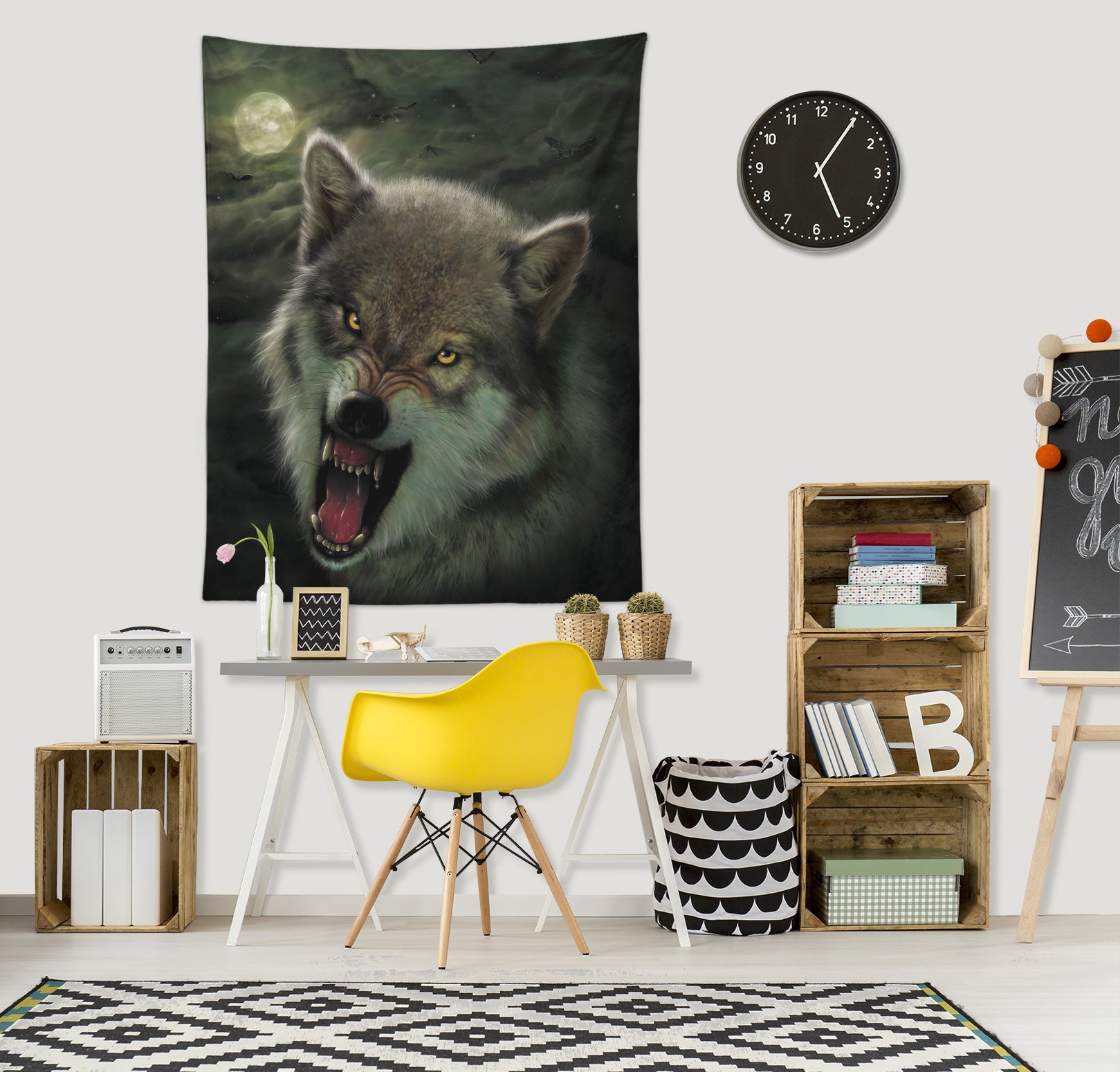 3D Wolf 11719 Vincent Tapestry Hanging Cloth Hang