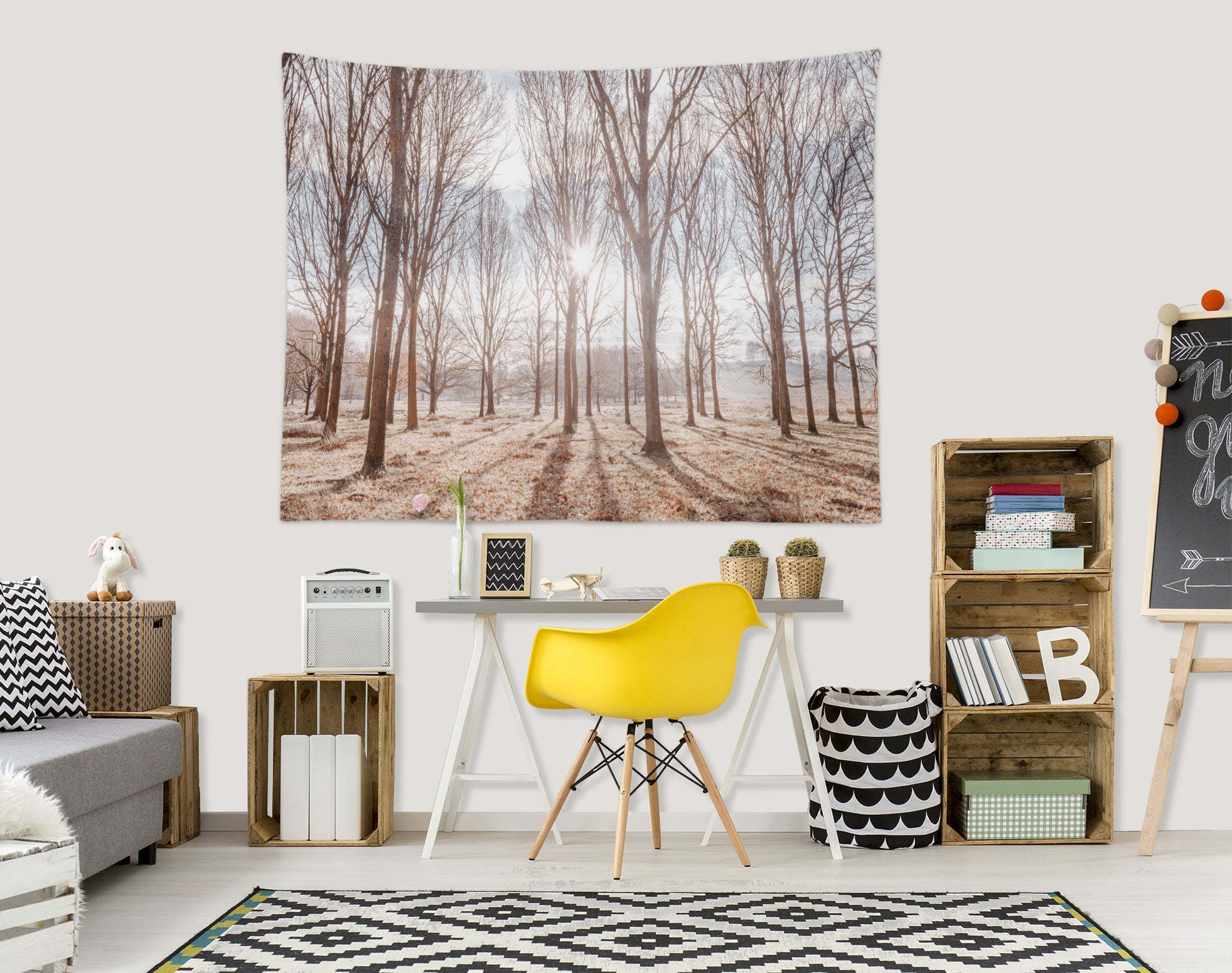 3D Woods Sunshine 116164 Assaf Frank Tapestry Hanging Cloth Hang