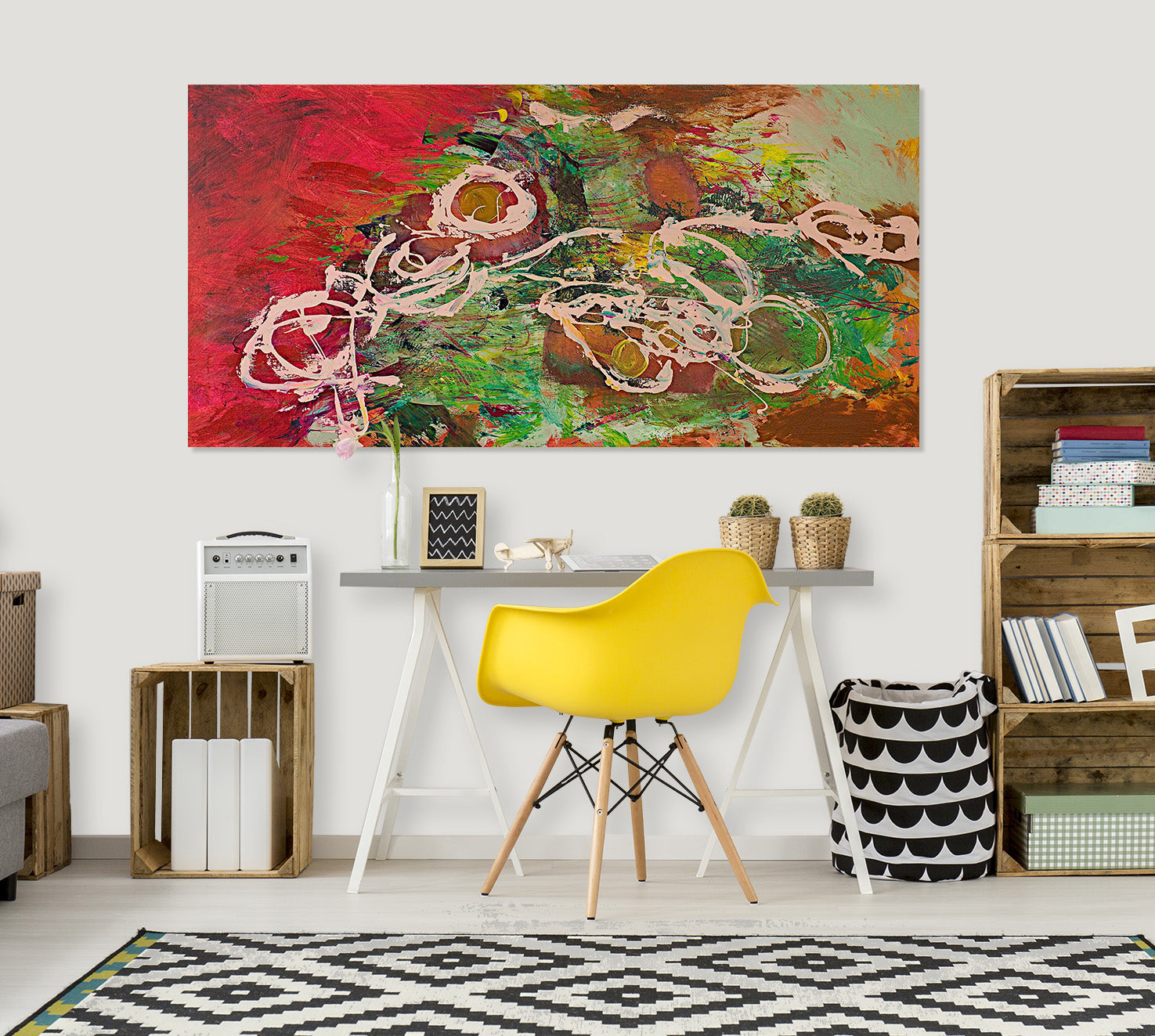 3D Painted Flowers 002 Allan P. Friedlander Wall Sticker