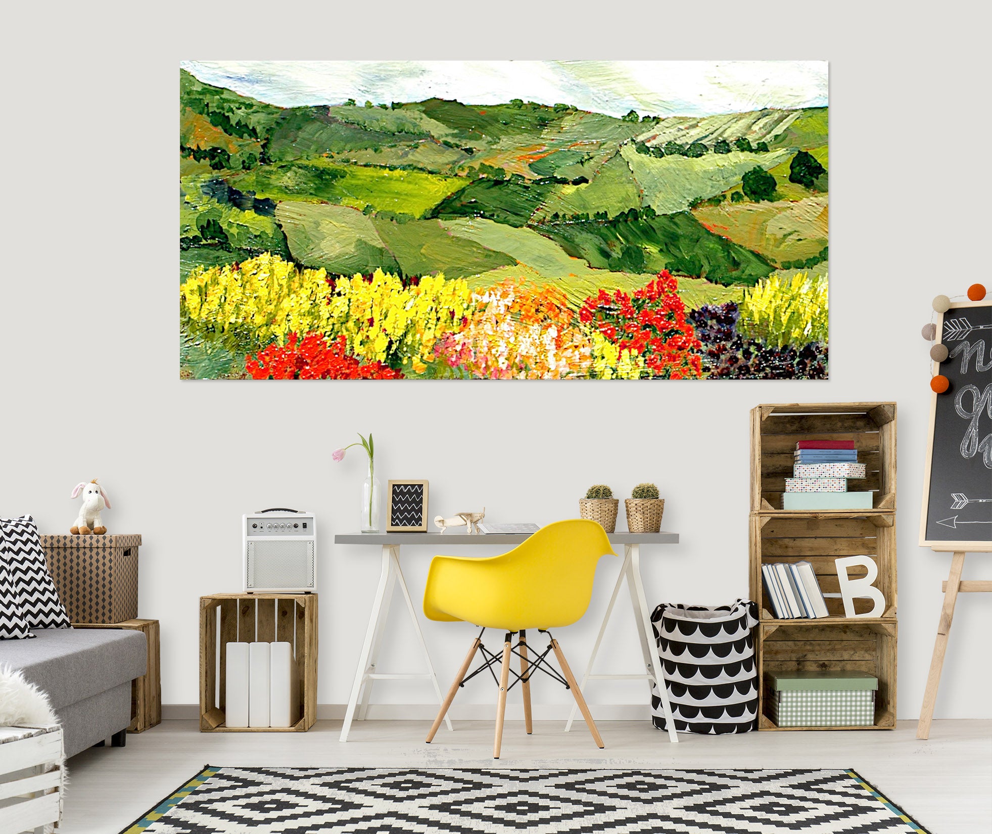 3D Colored Field 128 Allan P. Friedlander Wall Sticker