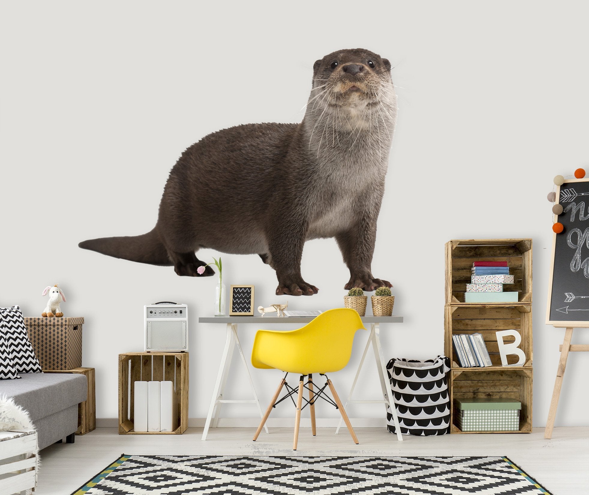 3D Sitting Sea Lion 085 Animals Wall Stickers Wallpaper AJ Wallpaper 