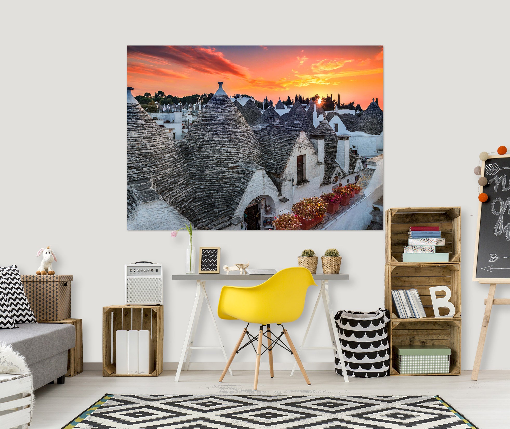 3D Snow Village 120 Marco Carmassi Wall Sticker