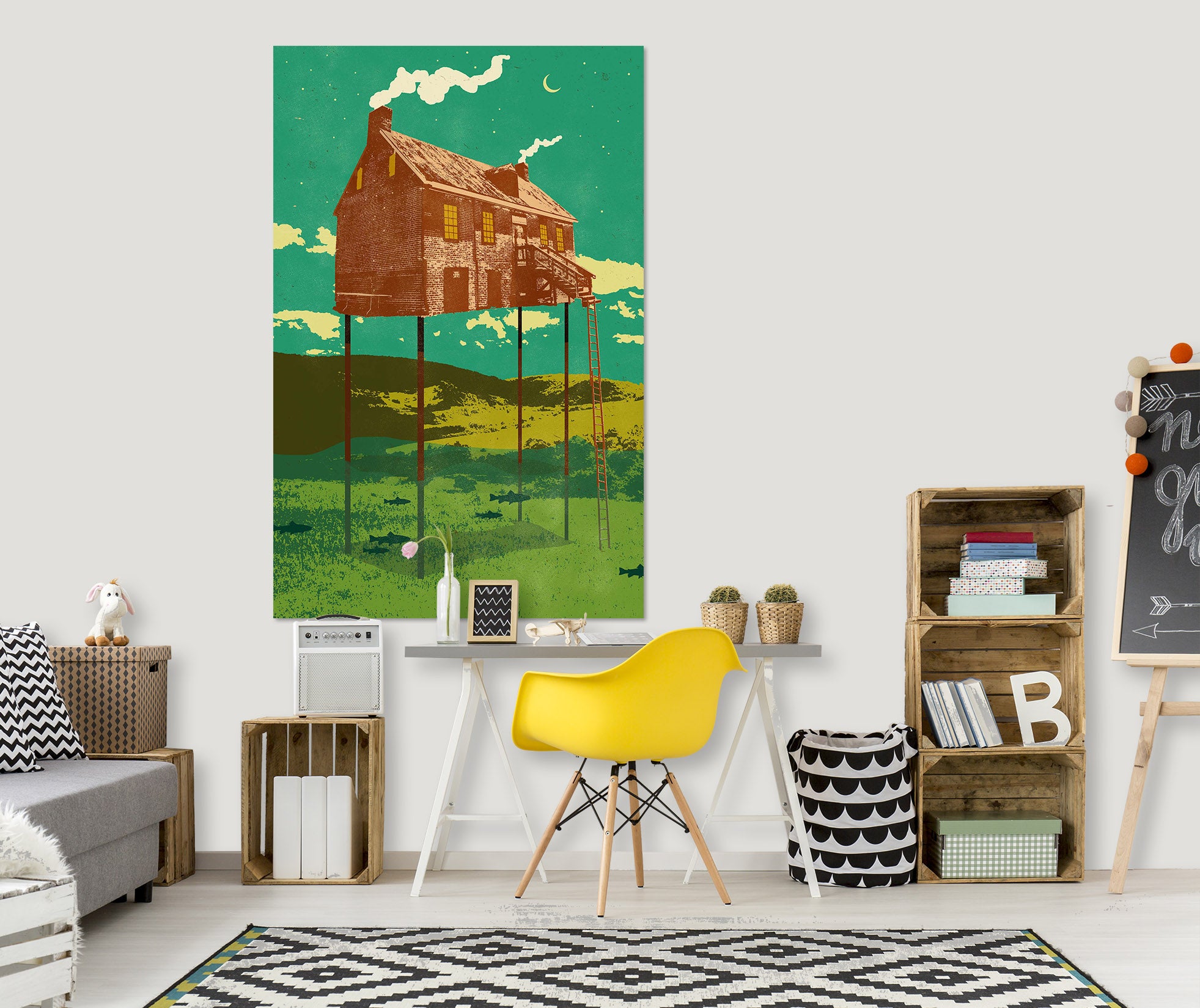 3D House Cooking Smoke 022 Showdeer Wall Sticker