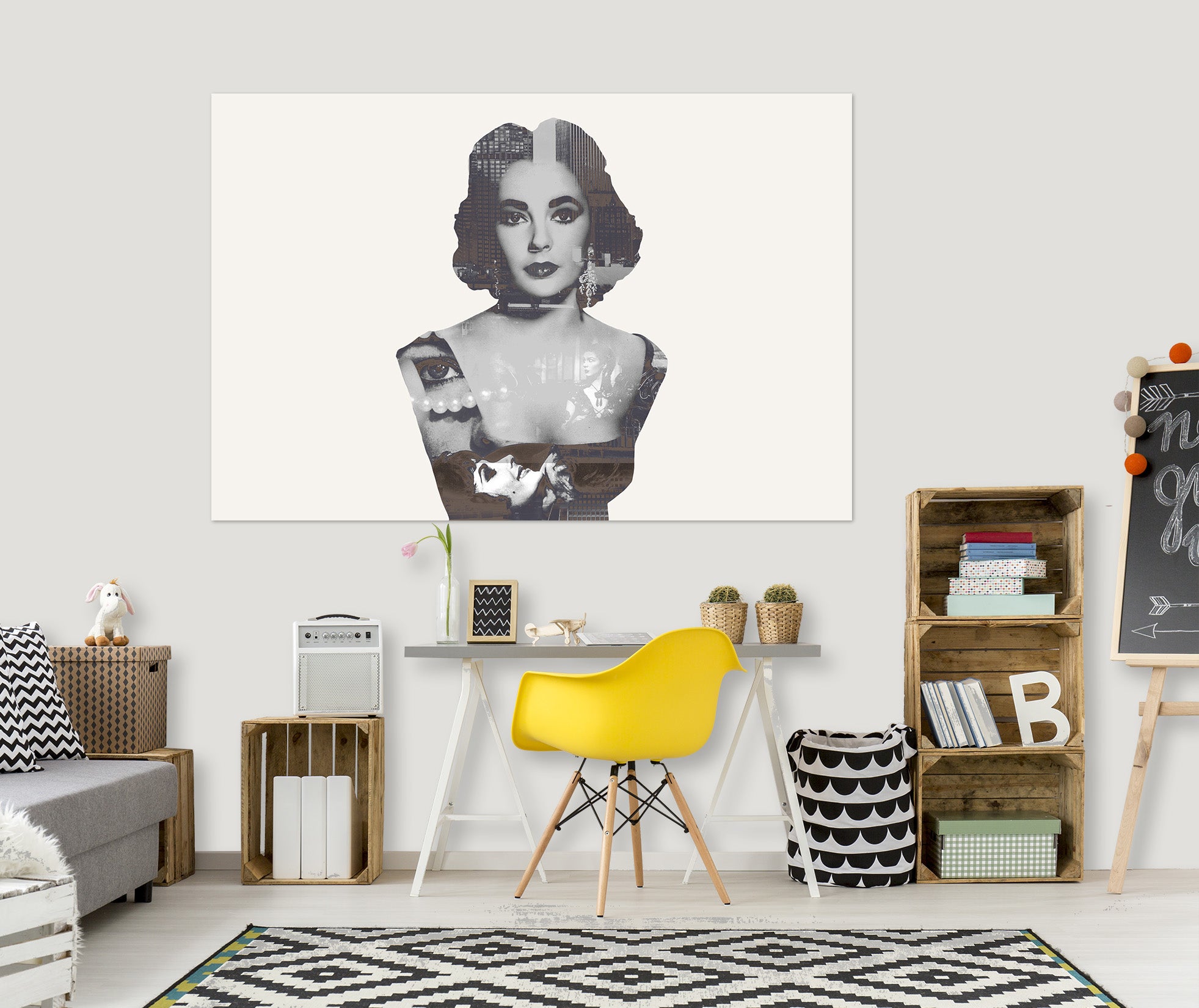 3D Short Hair Girl 012 Marco Cavazzana Wall Sticker