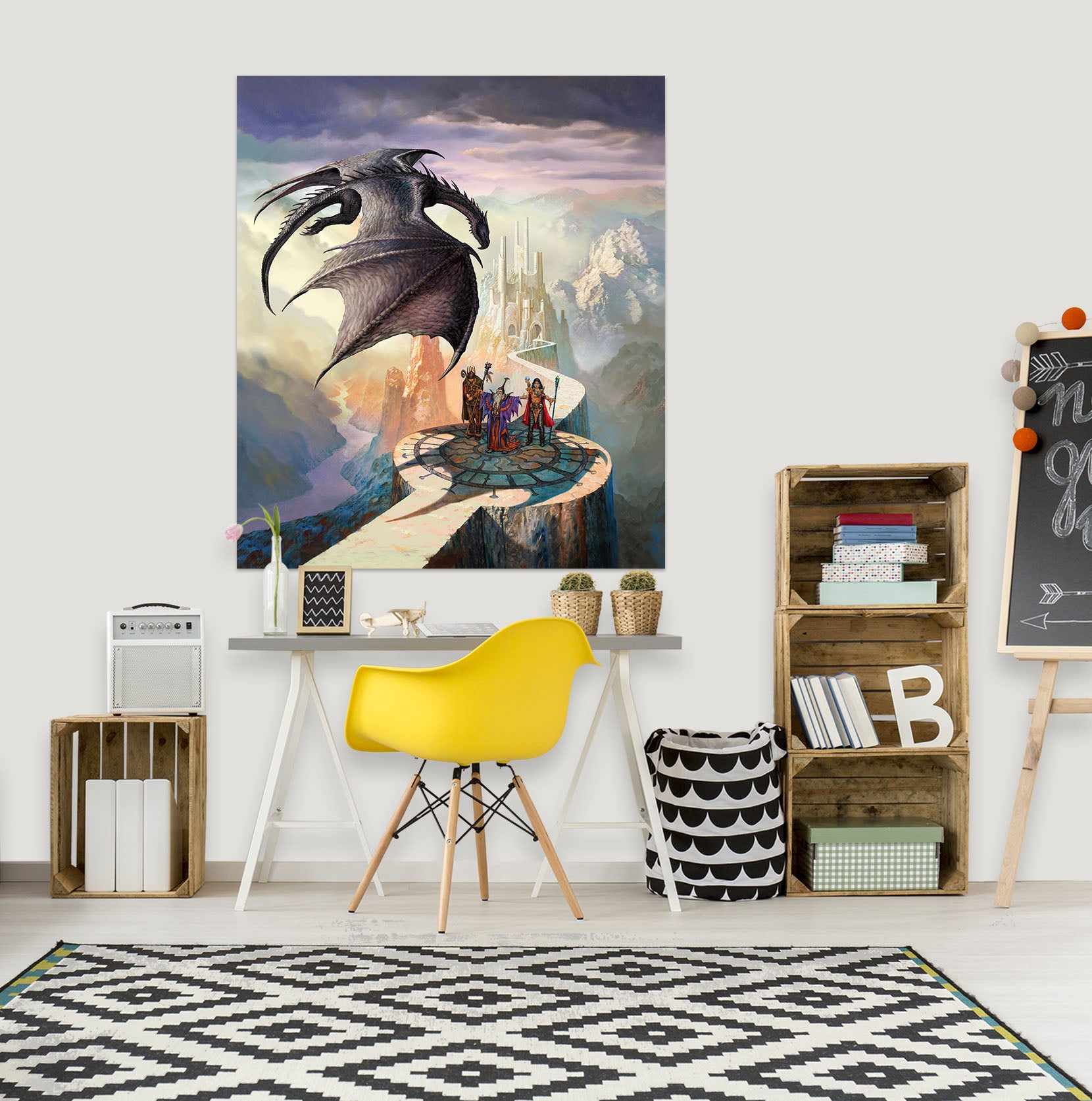 3D Dragon CastleSoldier 8142 Ciruelo Wall Sticker