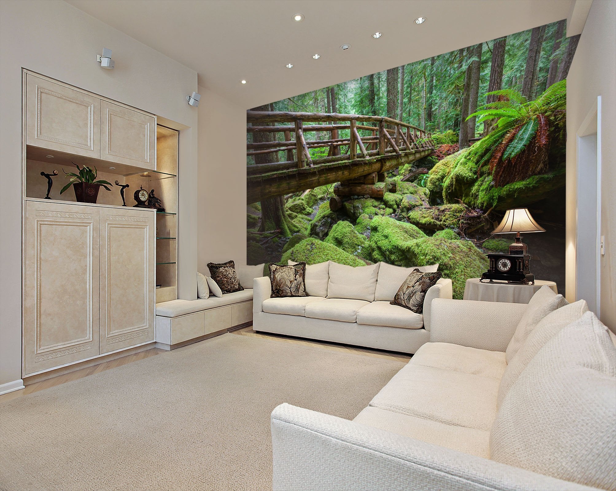 3D rain forest with bridge 37 Wall Murals Wallpaper AJ Wallpaper 