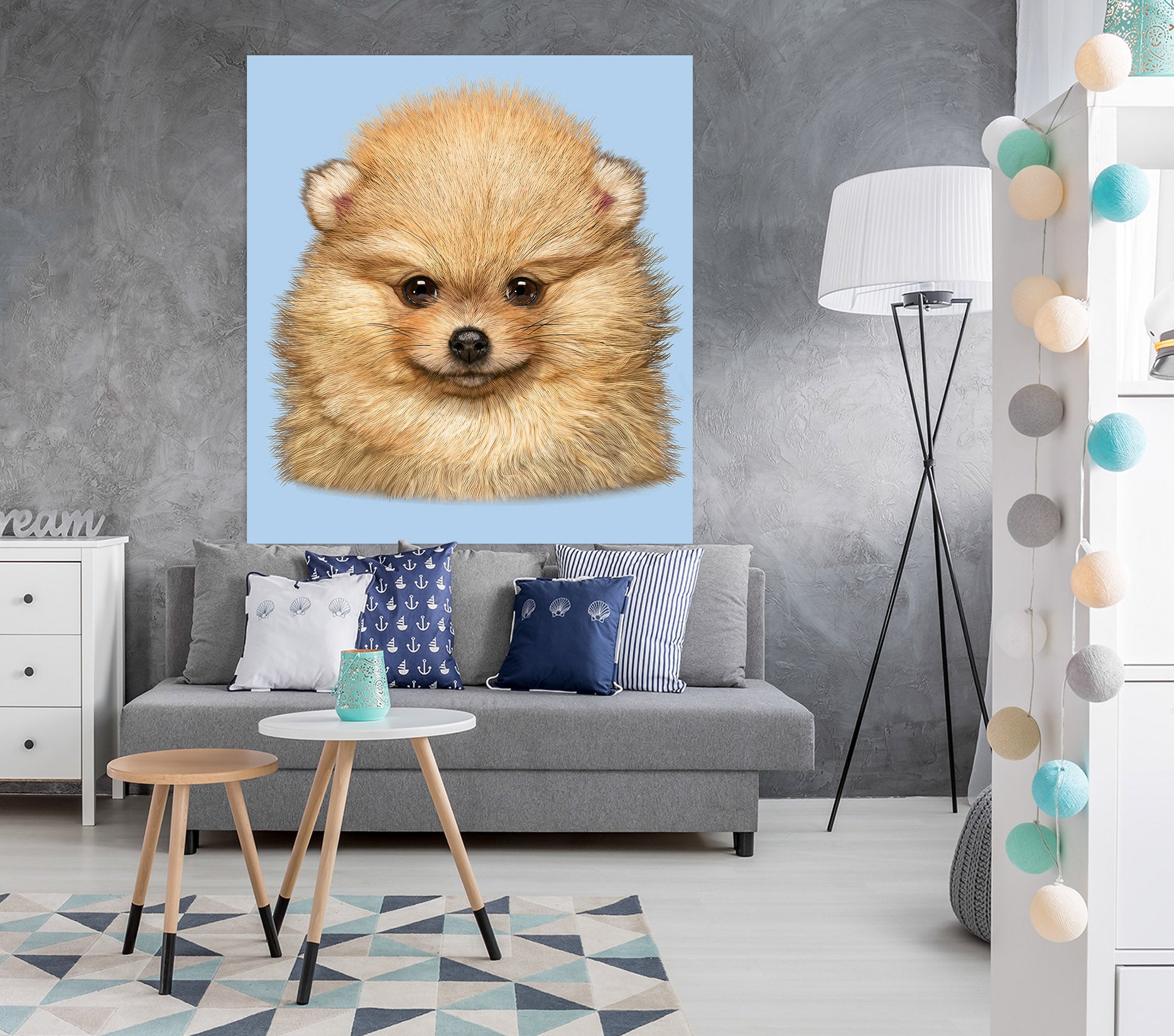 3D Furry Dog 062 Vincent Hie Wall Sticker