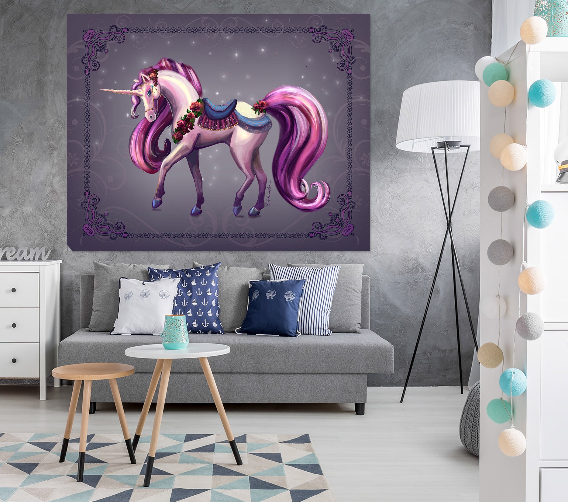 3D Cute Unicorn 114 Rose Catherine Khan Wall Sticker