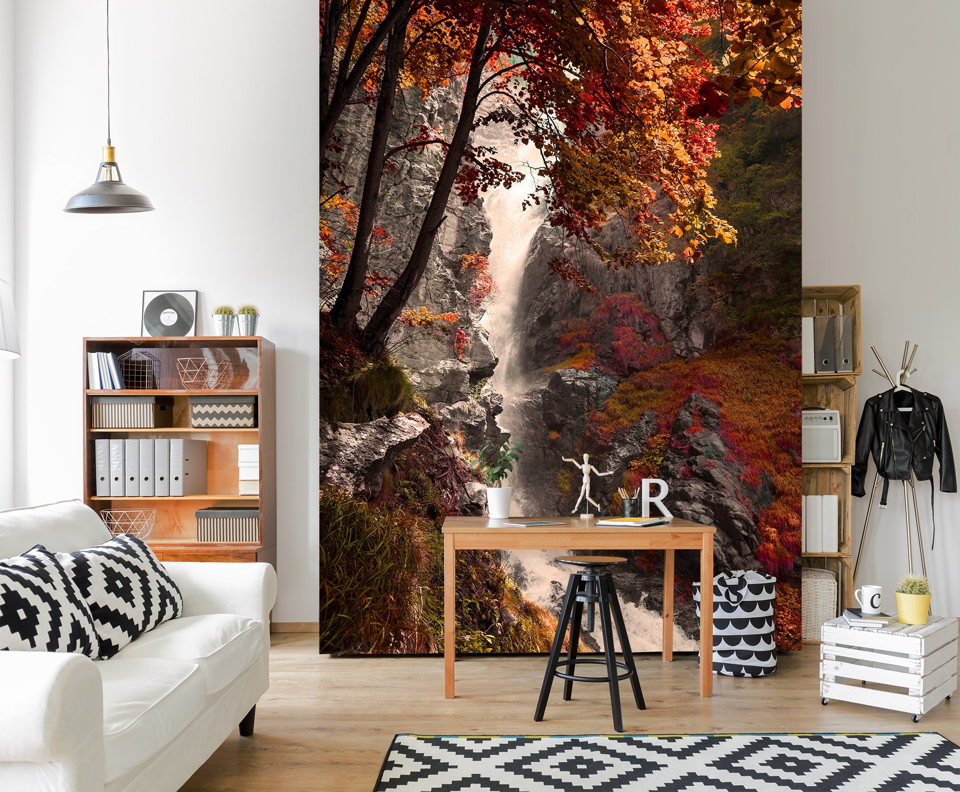 3D Mountain Falls 1456 Marco Carmassi Wall Mural Wall Murals